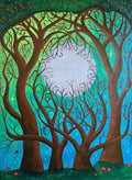 Tangled Dreams - artwork of tangled trees around a moon