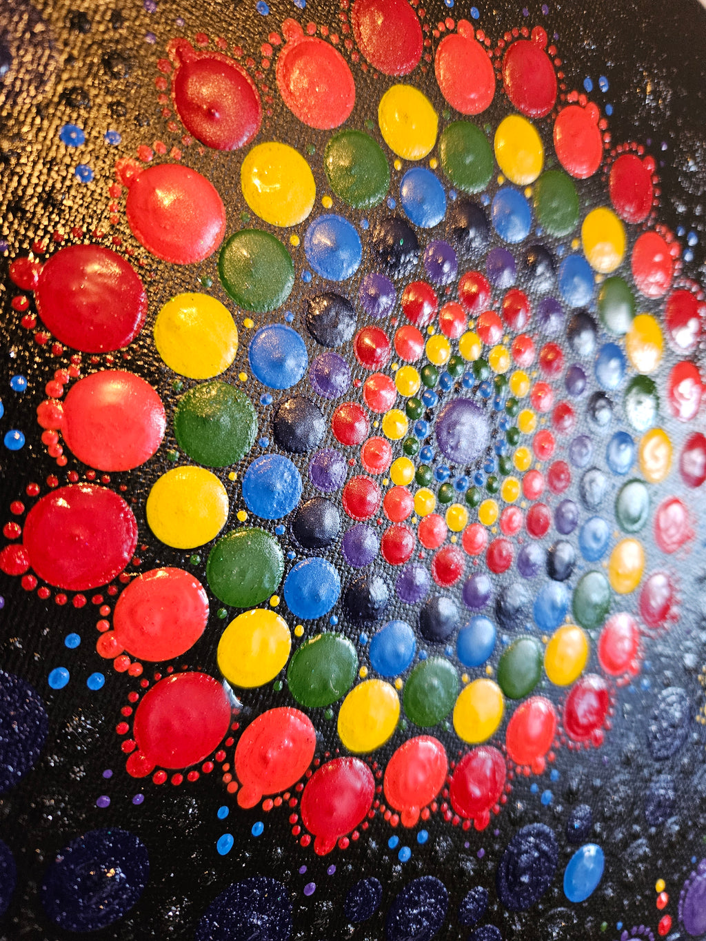 Multicoloured dot mandala