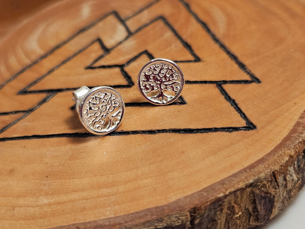 Sterling Silver Tree Of Life Stud Earrings