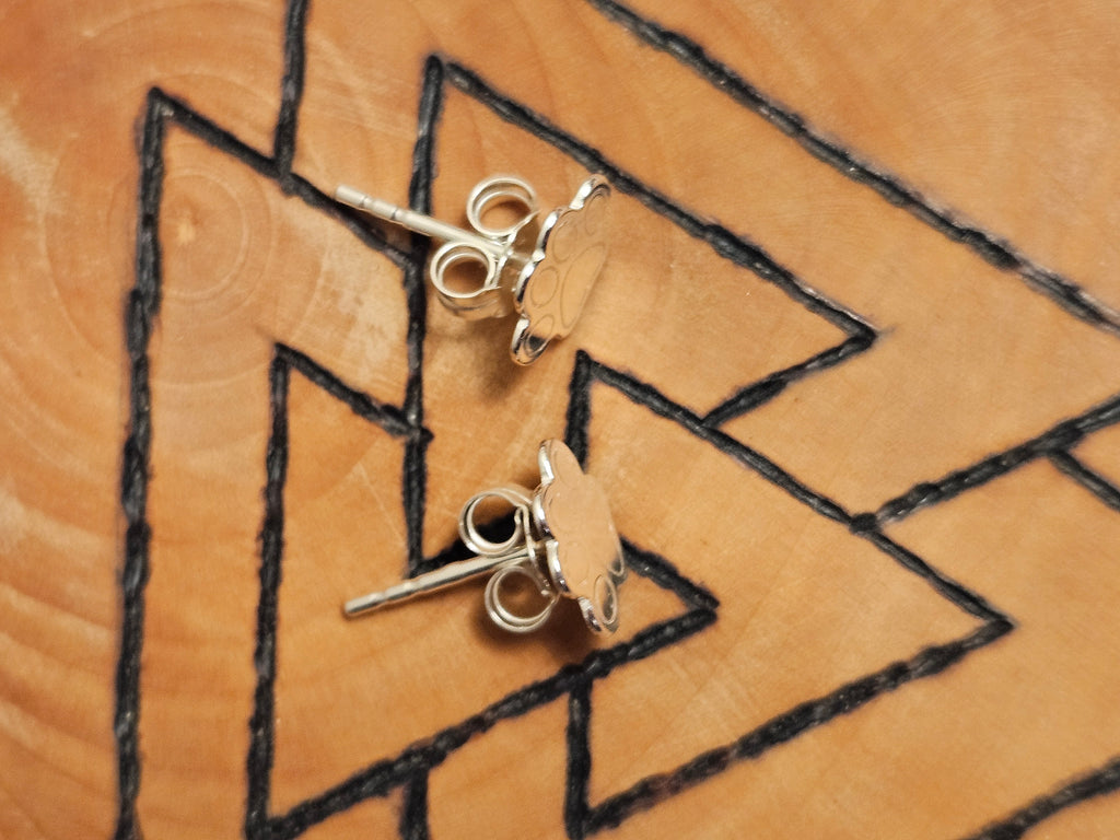 Sterling Silver Paw Print Stud Earrings