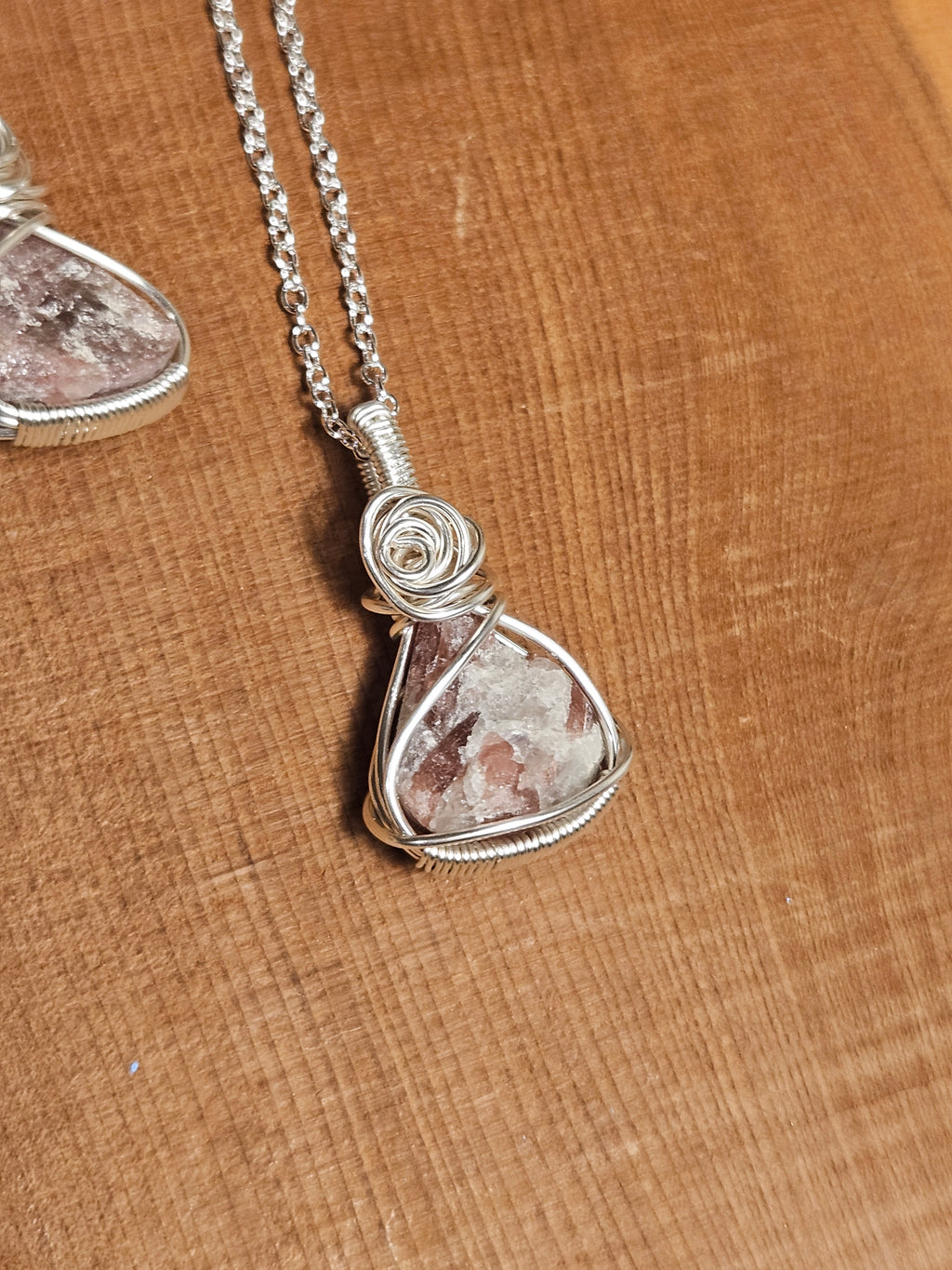 Rhodonite Wire Wrapped Necklace