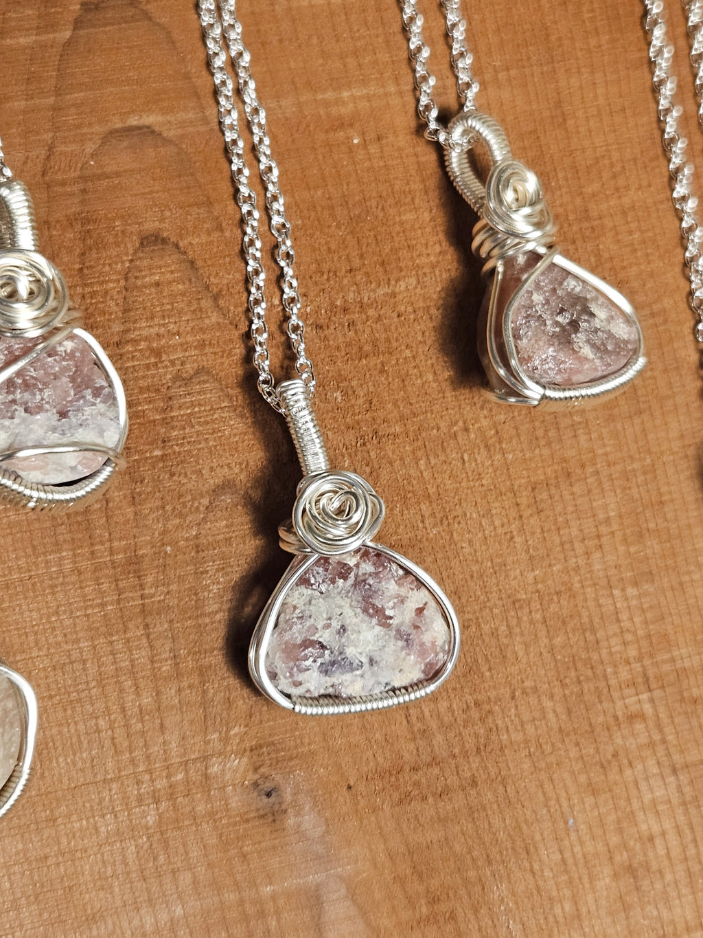 Rhodonite Wire Wrapped Necklace