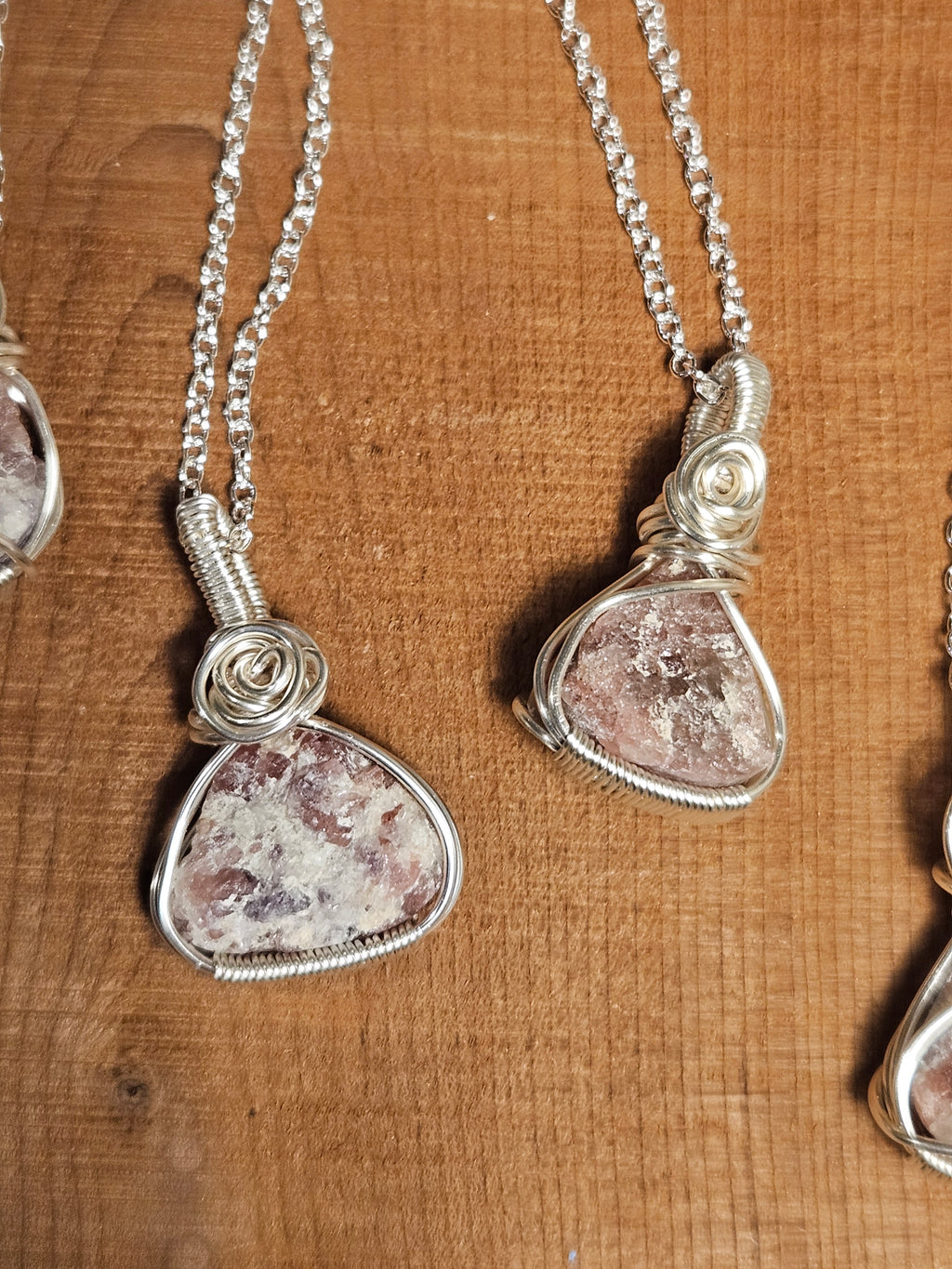 Rhodonite Wire Wrapped Necklace