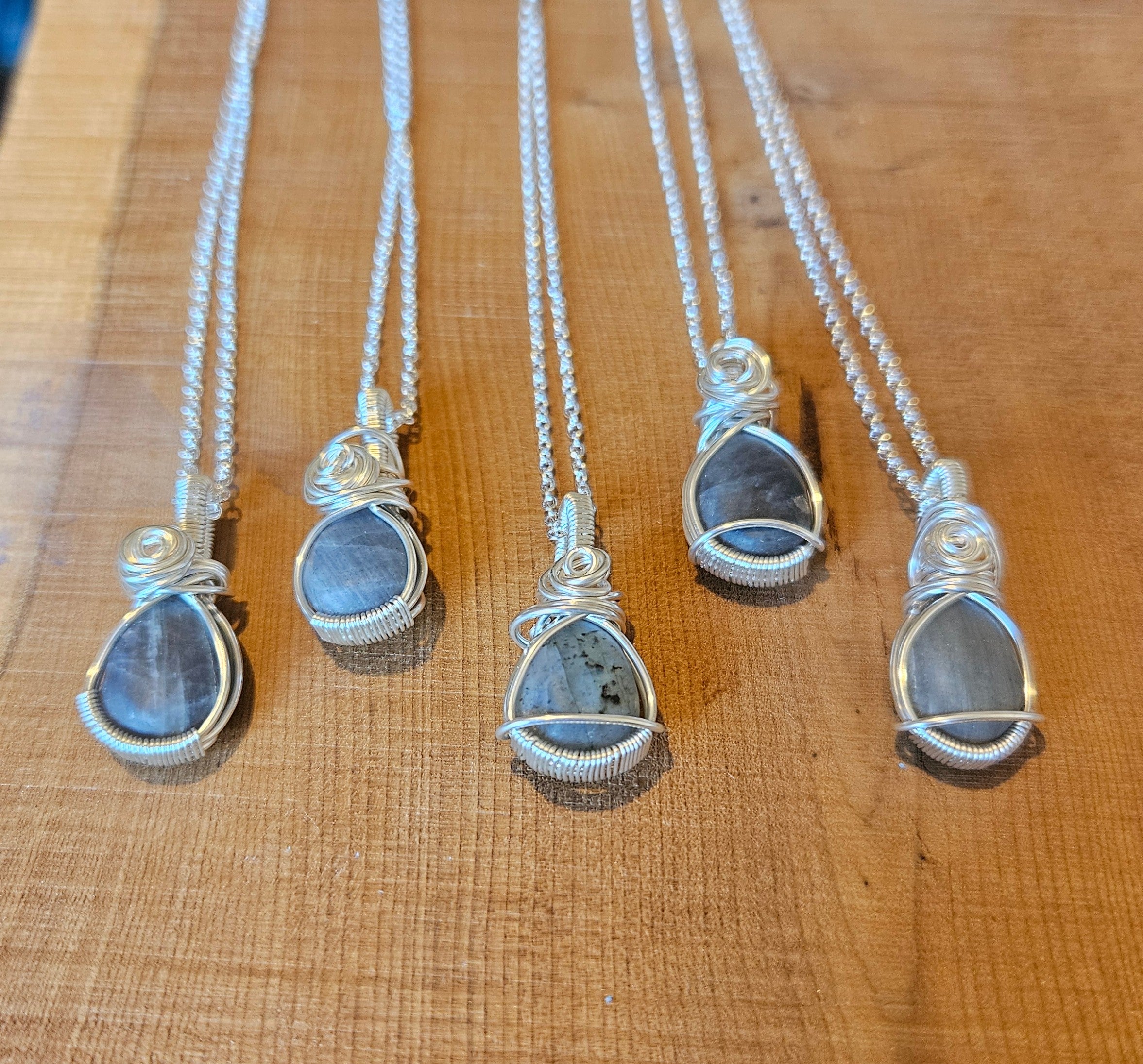 Labradorite Wire Wrapped Necklace
