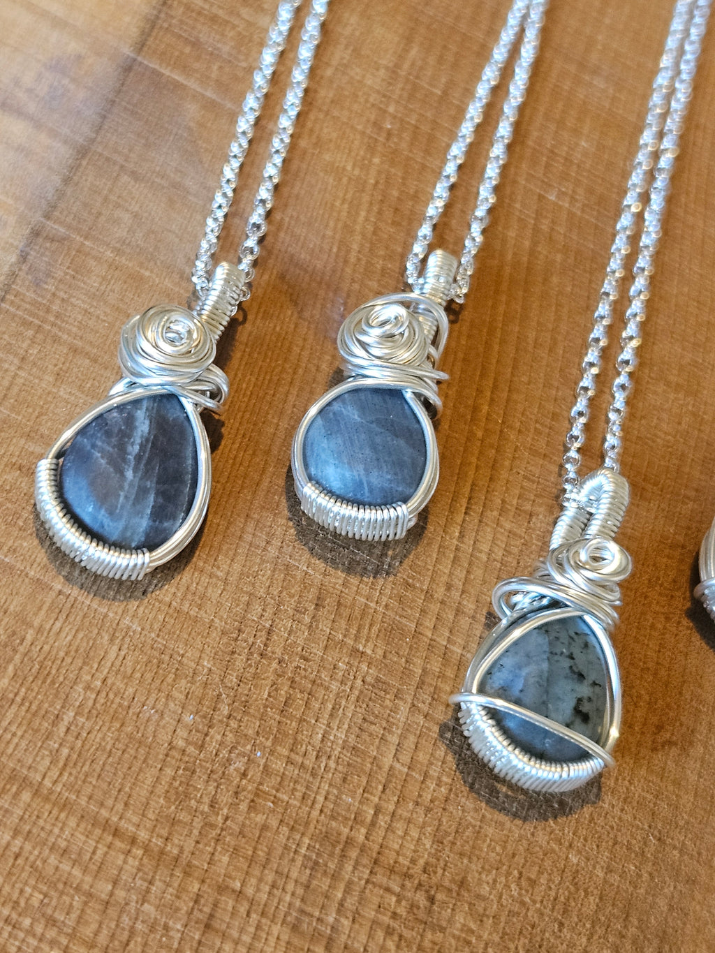Labradorite Wire Wrapped Necklace