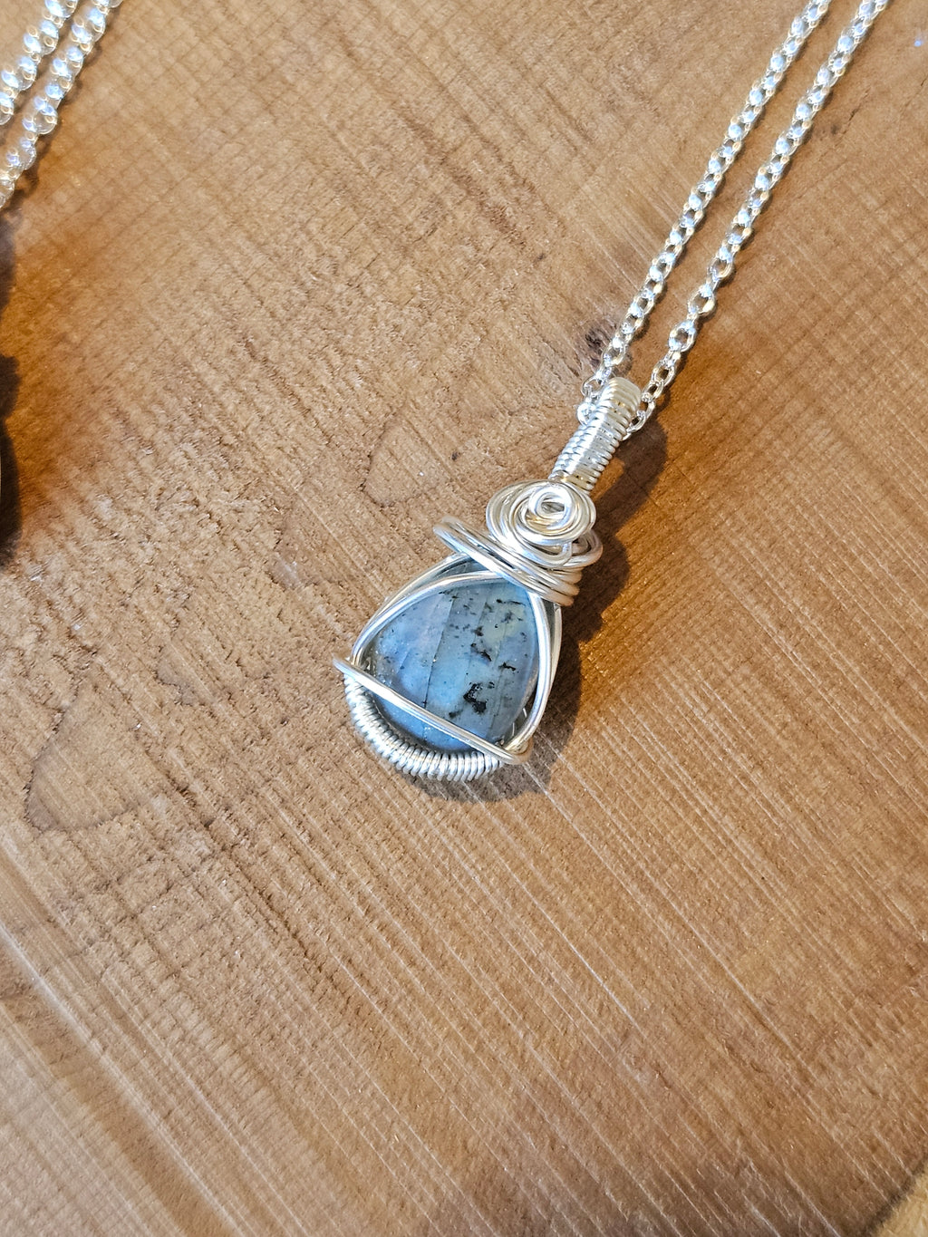 Labradorite Wire Wrapped Necklace