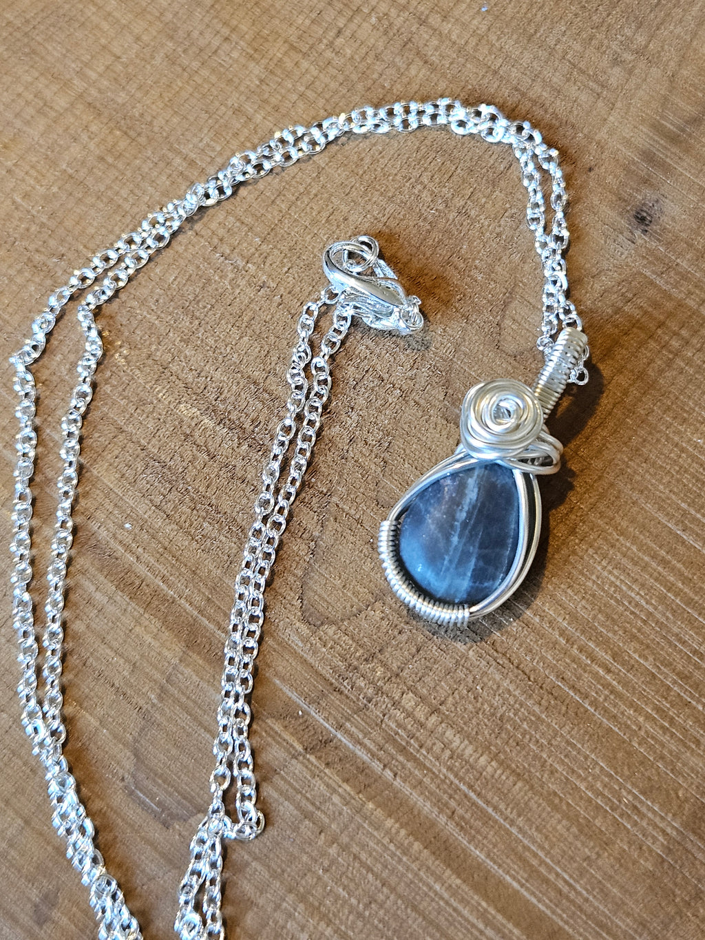 Labradorite Wire Wrapped Necklace