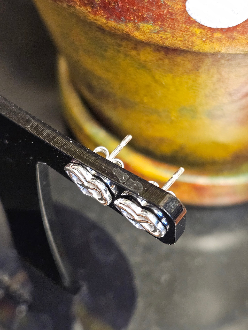 Sterling Silver Infinity Heart Stud Earrings
