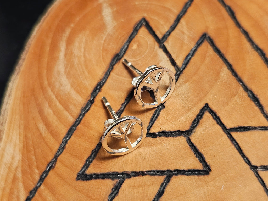 Sterling Silver Peace Stud Earrings