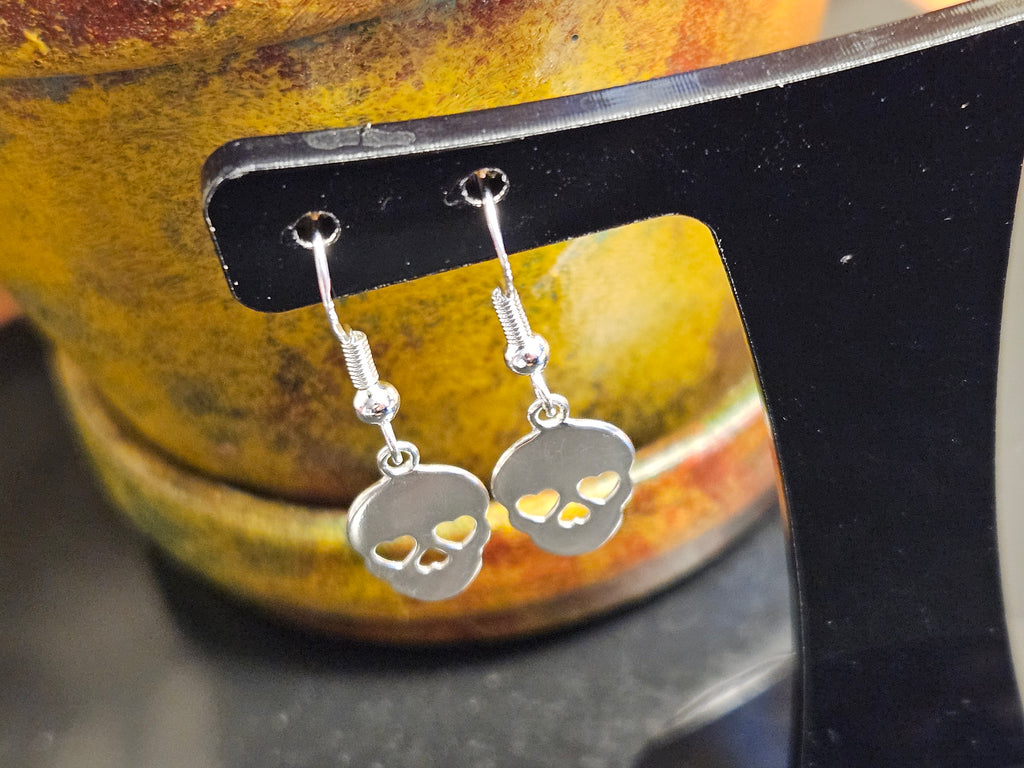 Sterling Silver Sugar Skull Earrings