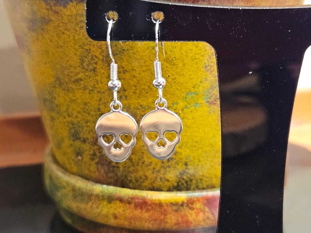 Sterling Silver Sugar Skull Earrings