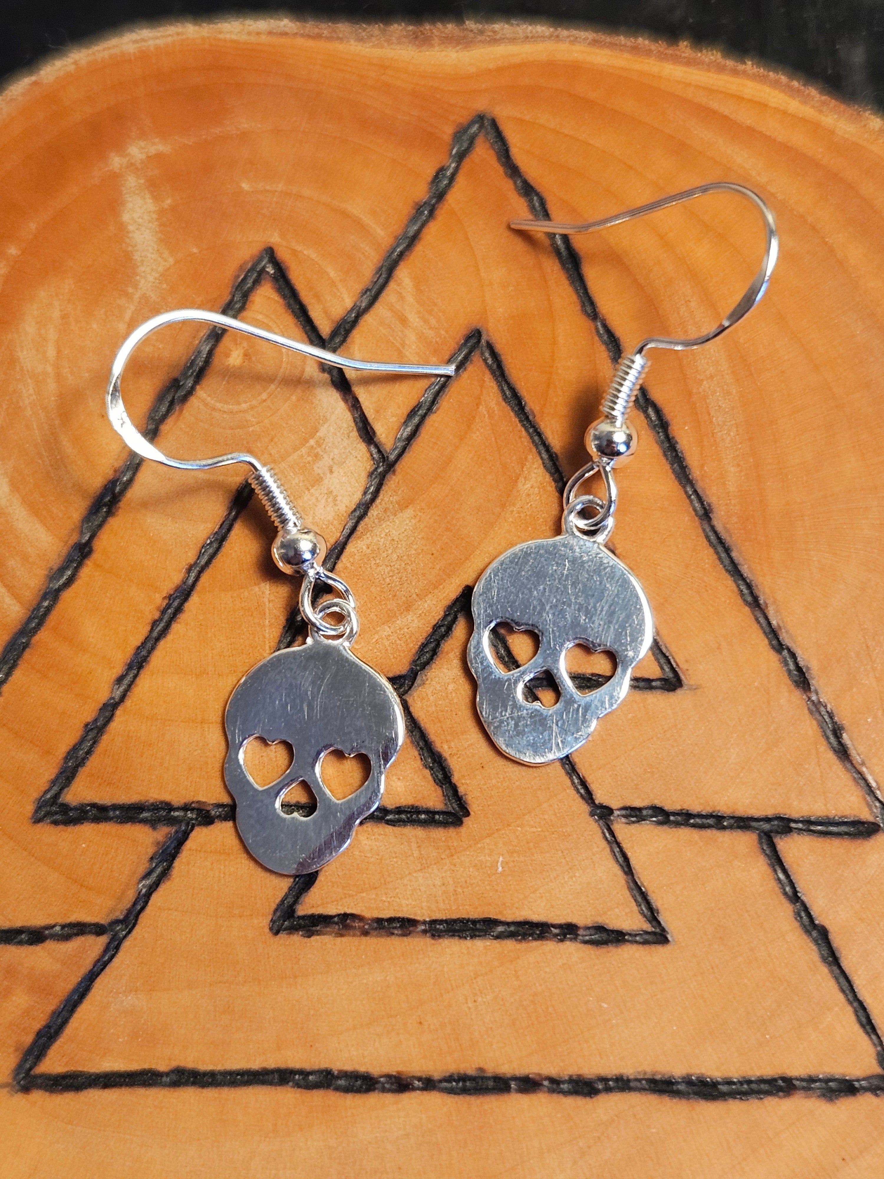 Sterling Silver Sugar Skull Earrings