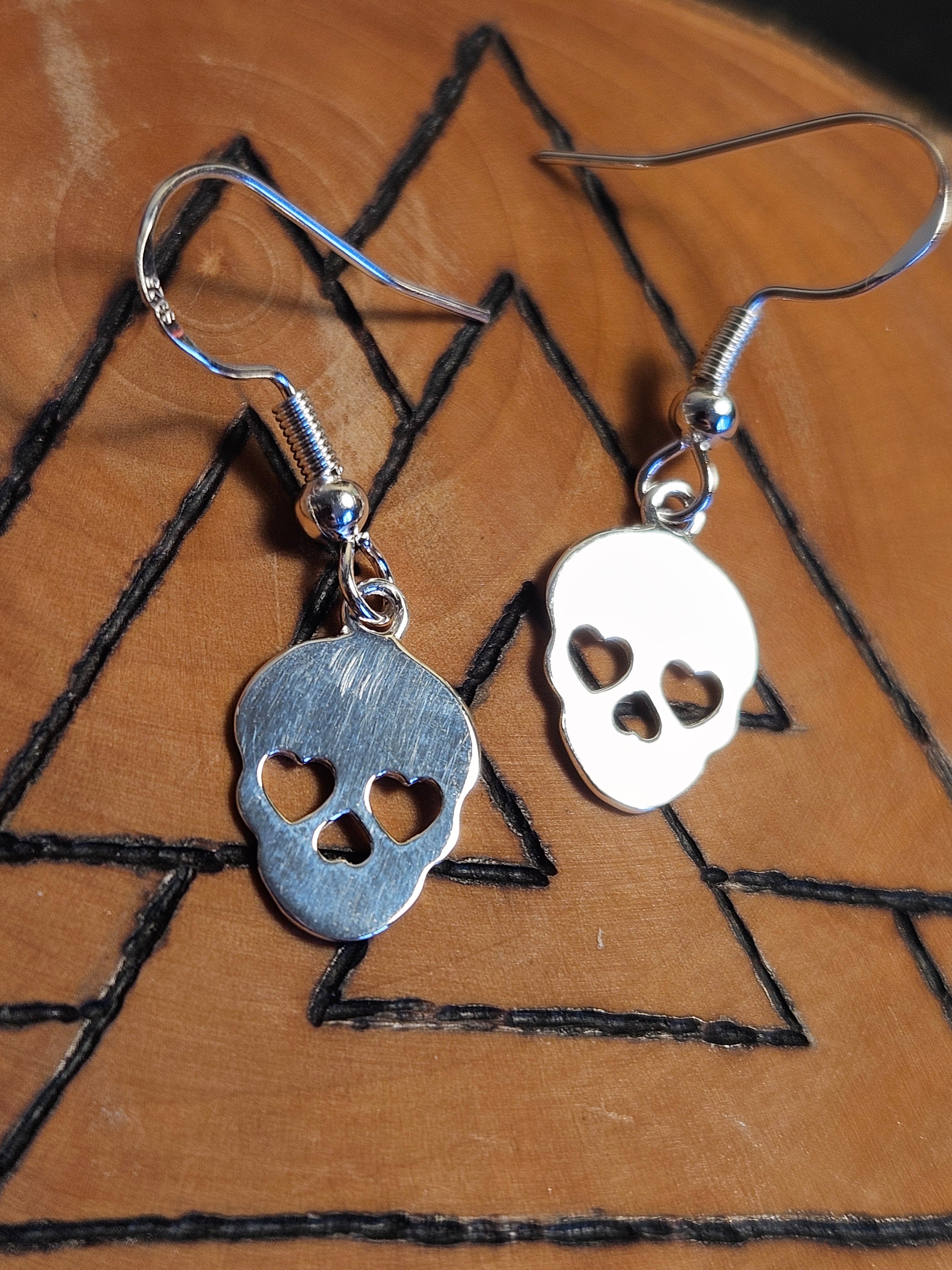 Sterling Silver Sugar Skull Earrings