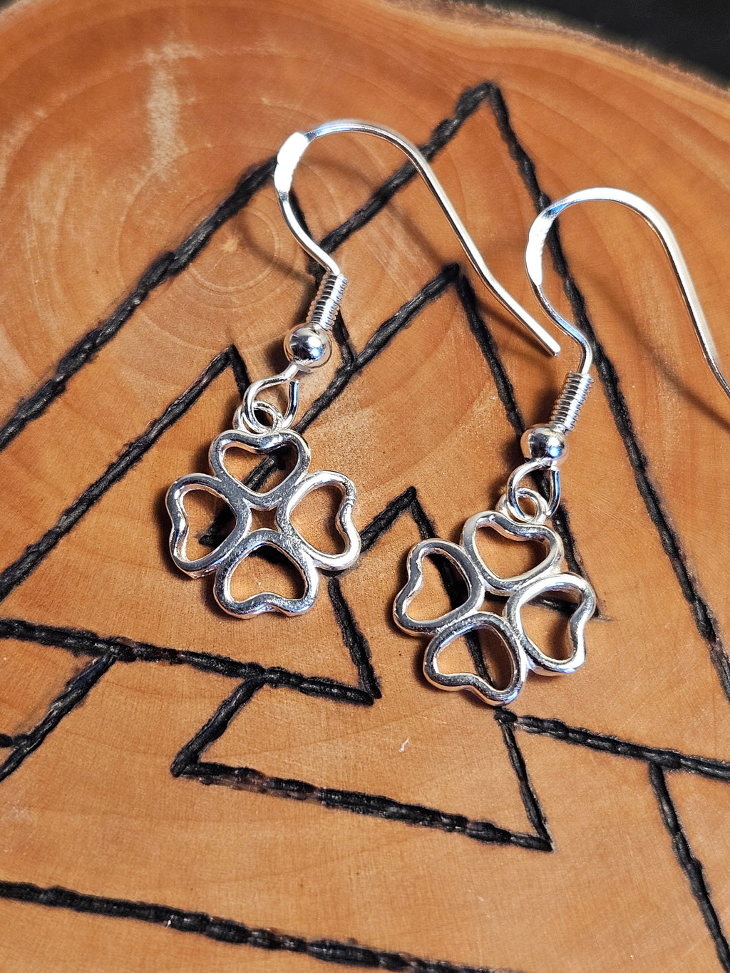Sterling Silver 4 Leaf Clover Earrings
