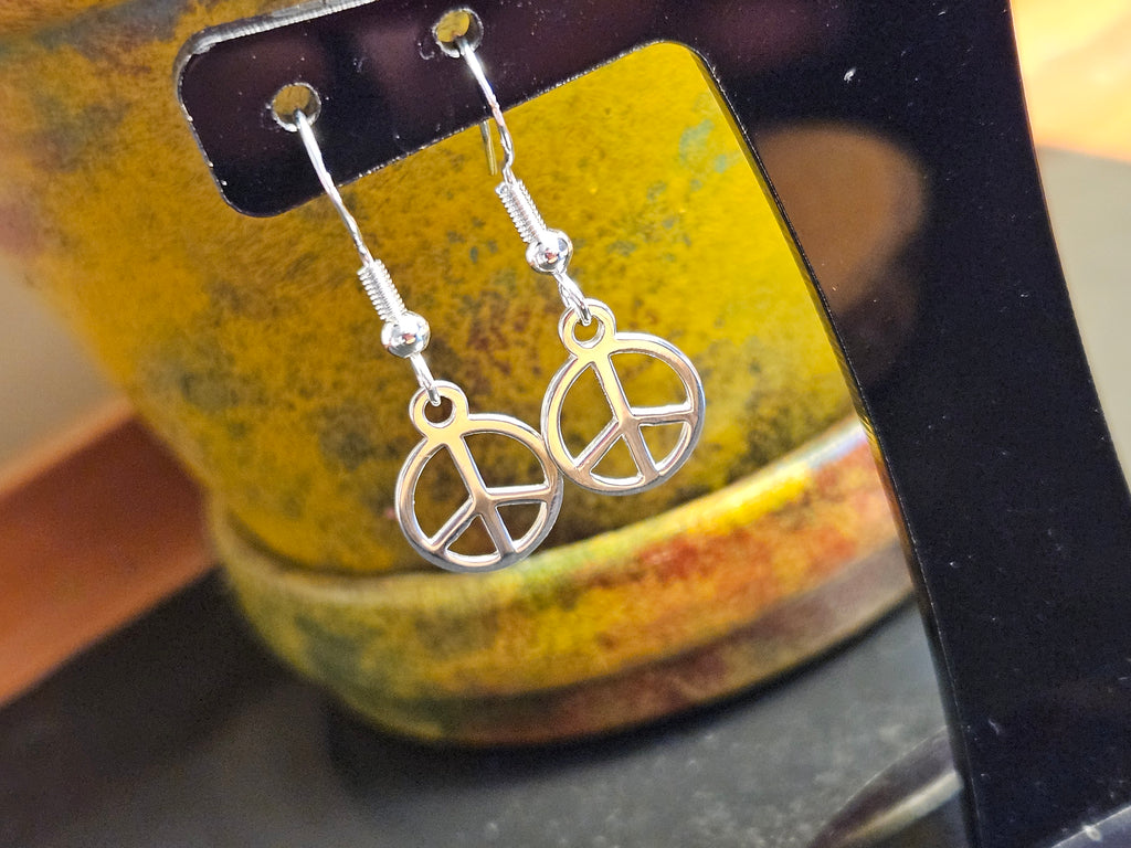 Sterling Silver Peace Earrings