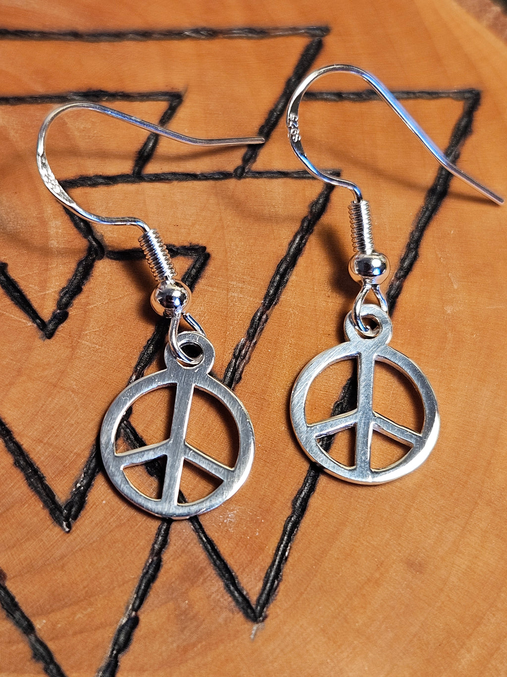Sterling Silver Peace Earrings