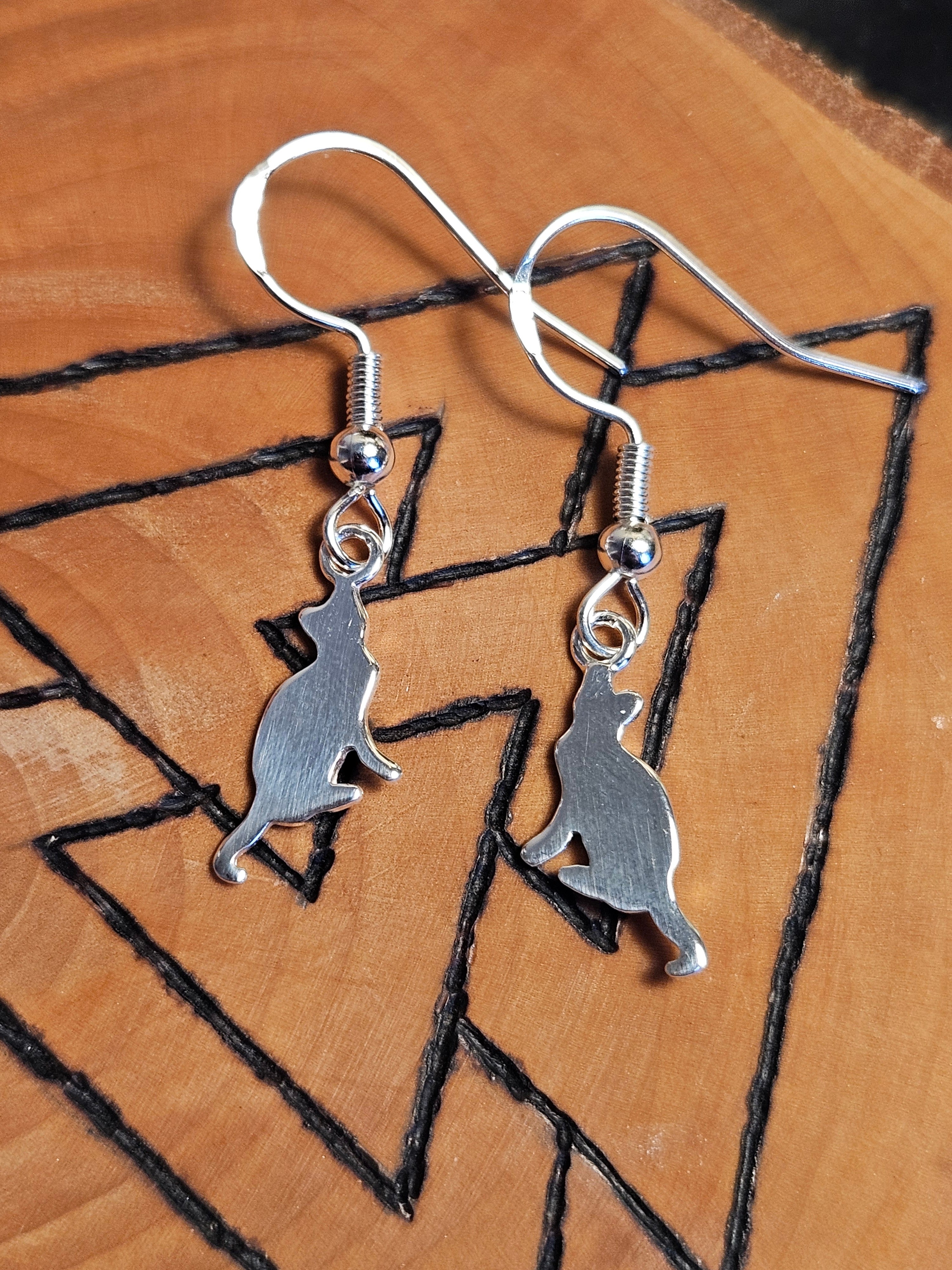 Sterling Silver Cat Earrings