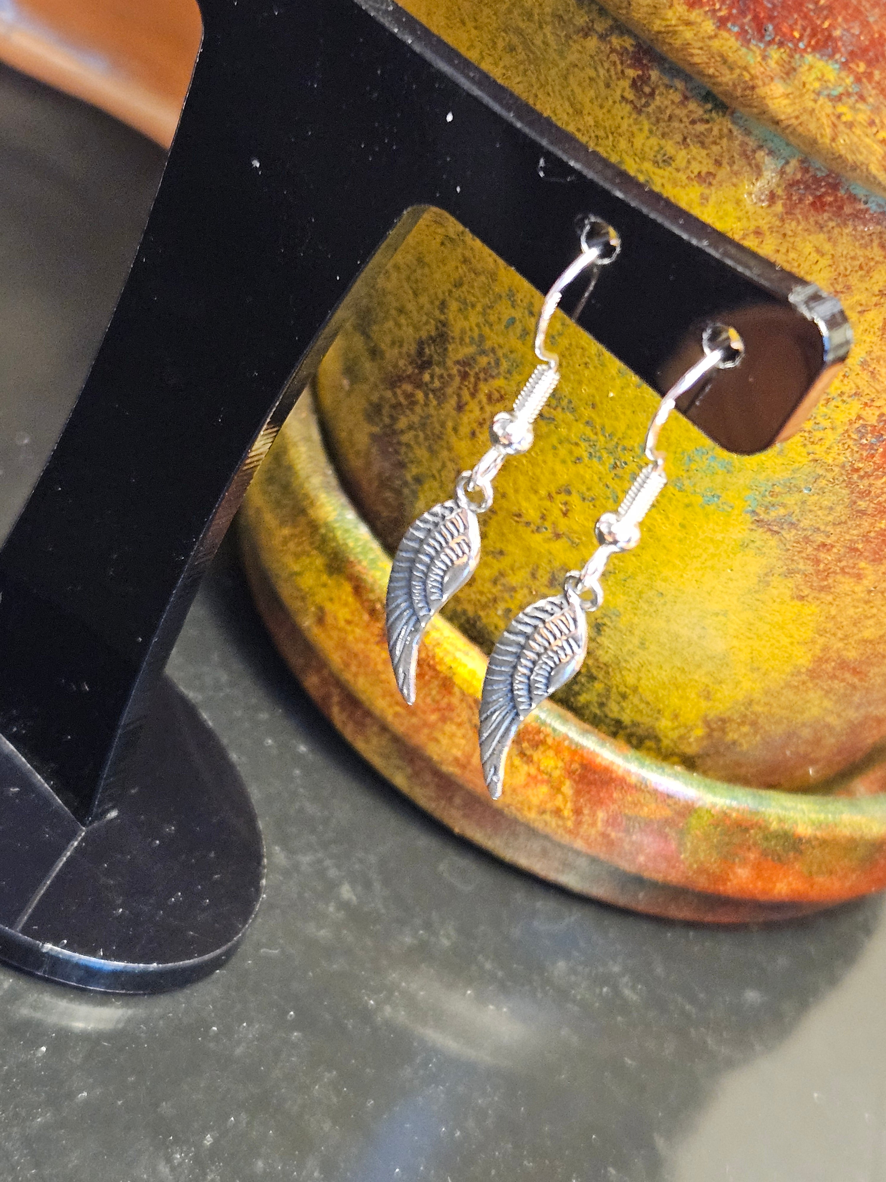 Sterling Silver Angel Wing Earrings