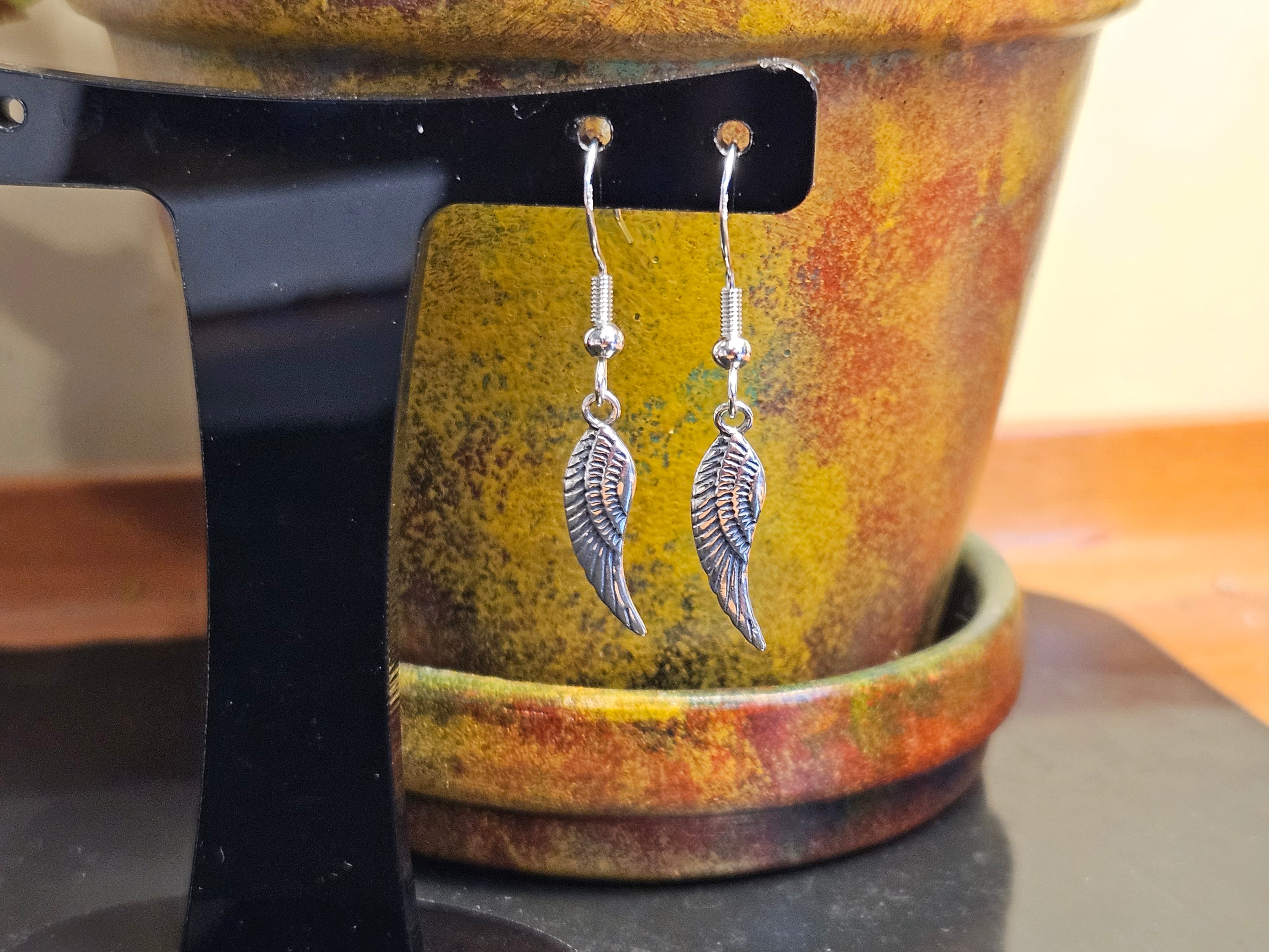 Sterling Silver Angel Wing Earrings