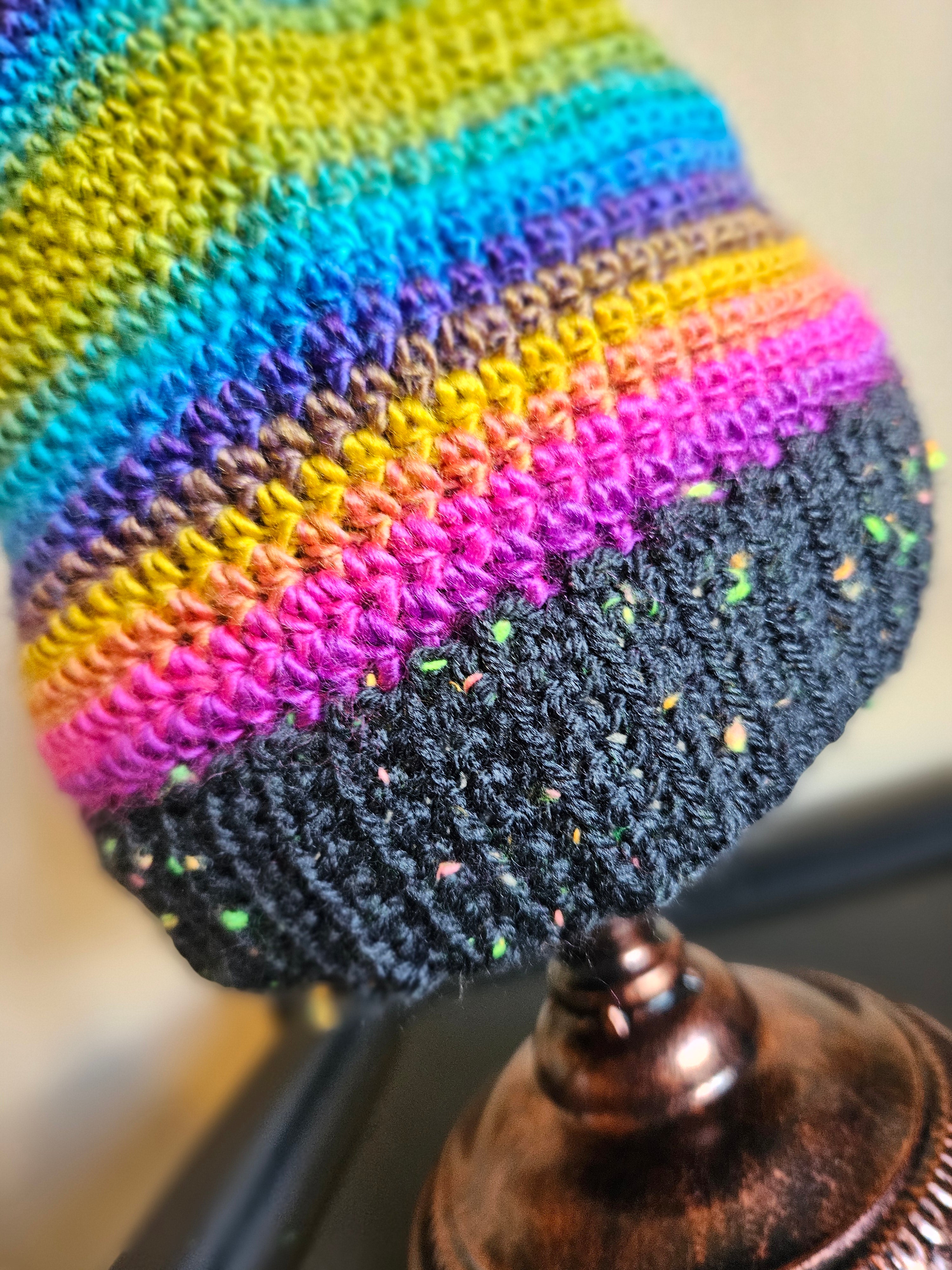 Crochet Elf Beanie - Rainbow