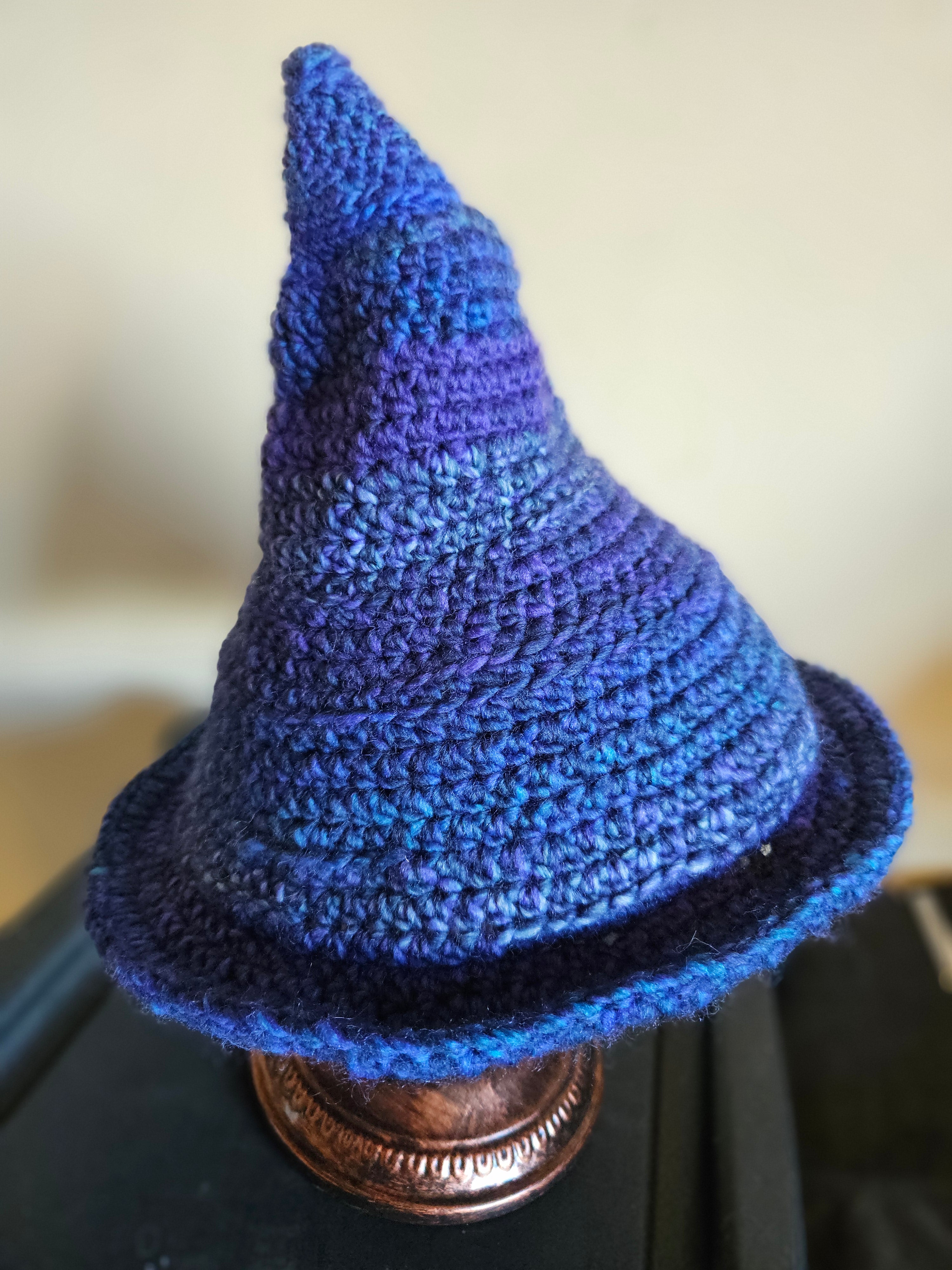 Purple crochet witch hat