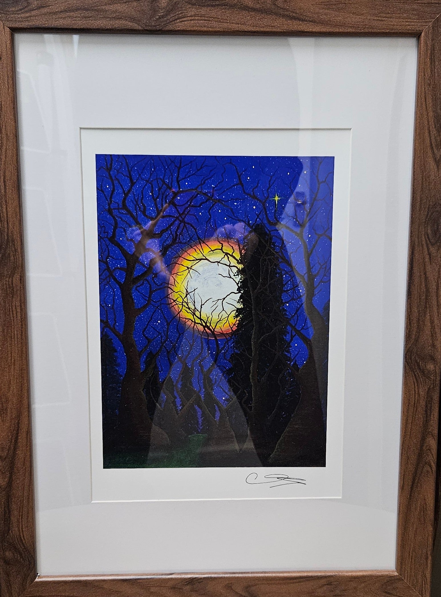 Midnight Magic in walnut frame