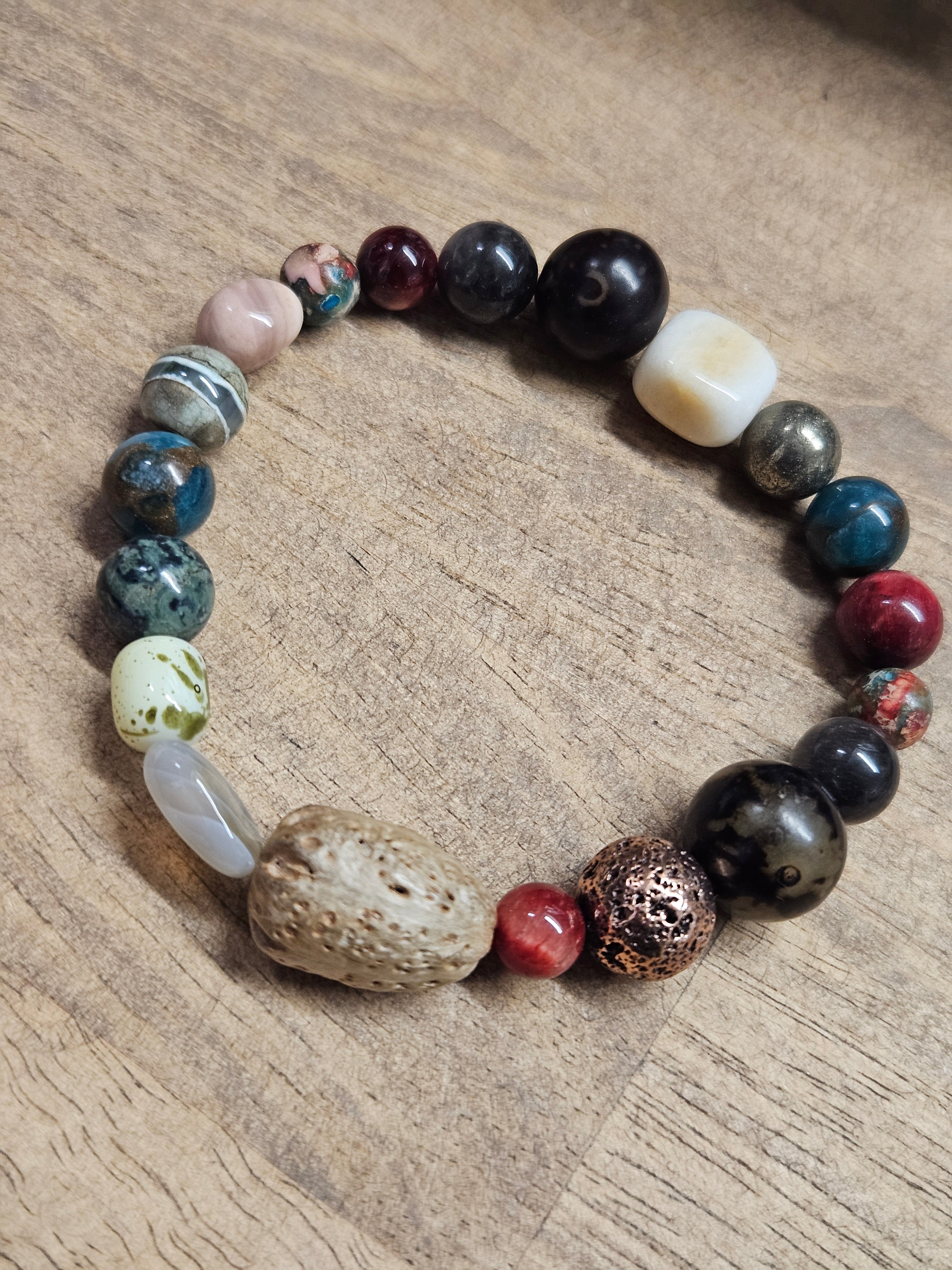 Boho bracelet in earthy colours