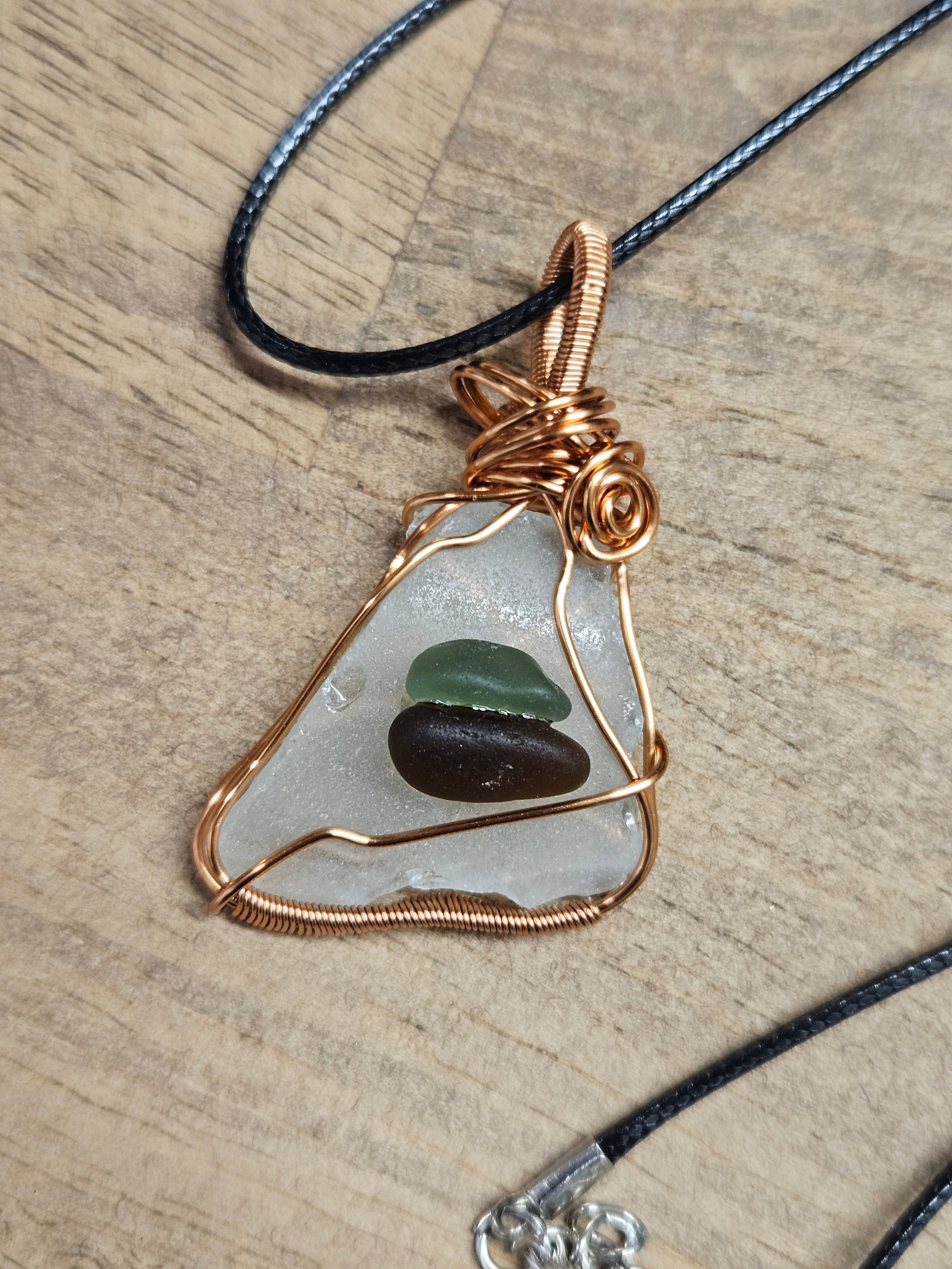 Sea glass pendant necklace