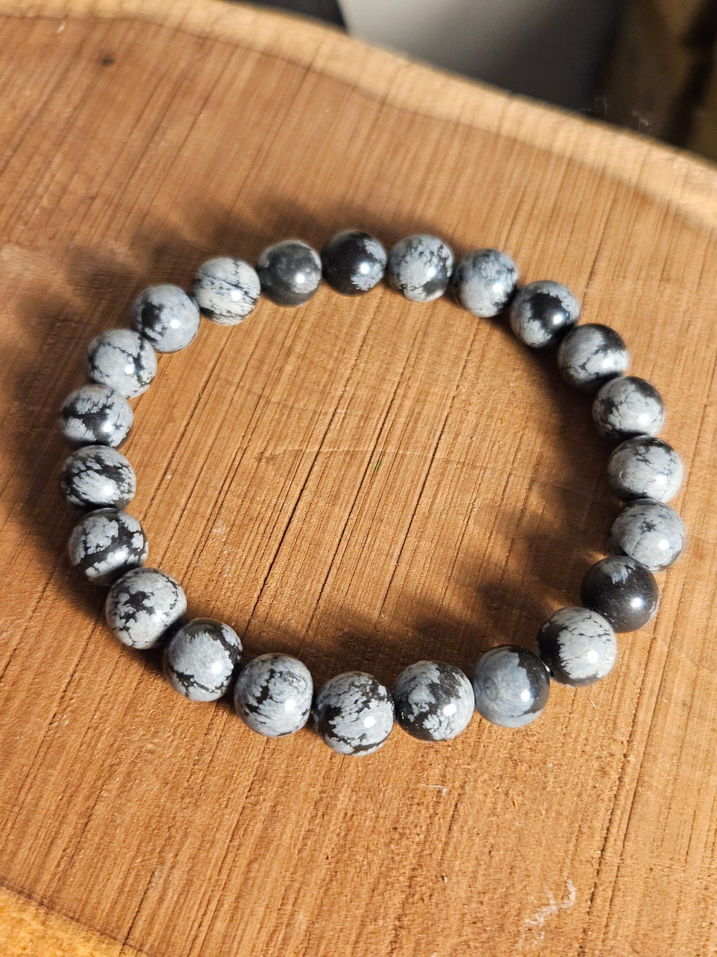 Snowflake Obsidian power bracelet