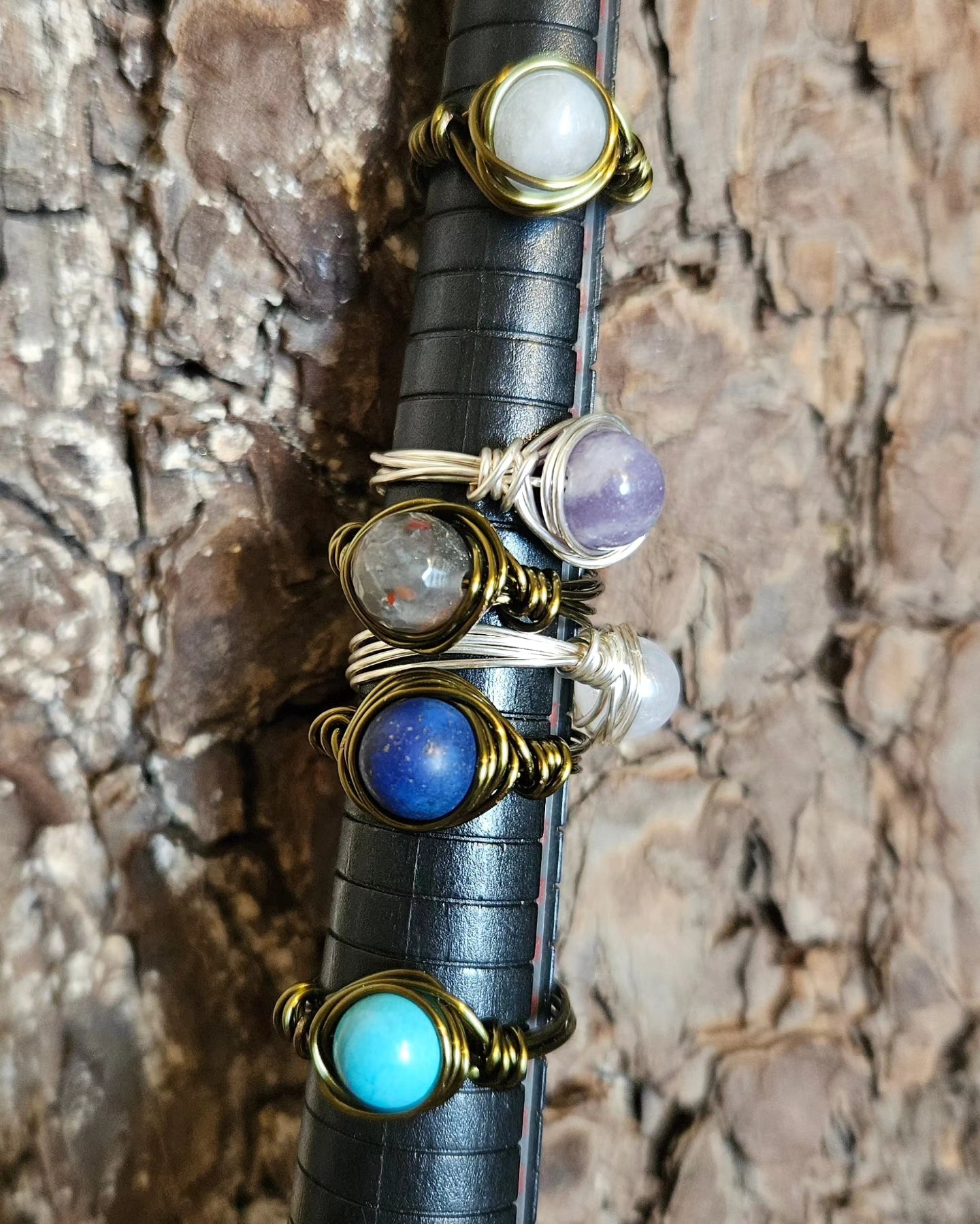 Wire Wrapped Gemstone Rings
