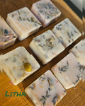 9 Handmade Litha artisan wax melts with dried flowers and botanical incense
