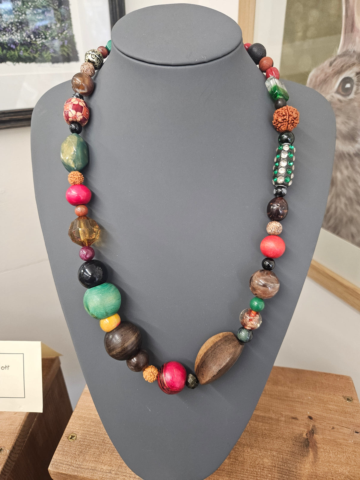 Bohemian Beaded Necklace | Stone, Glass, Wood & Nut Beads