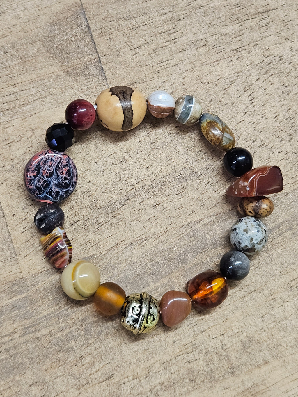 Boho bracelet in earthy colours