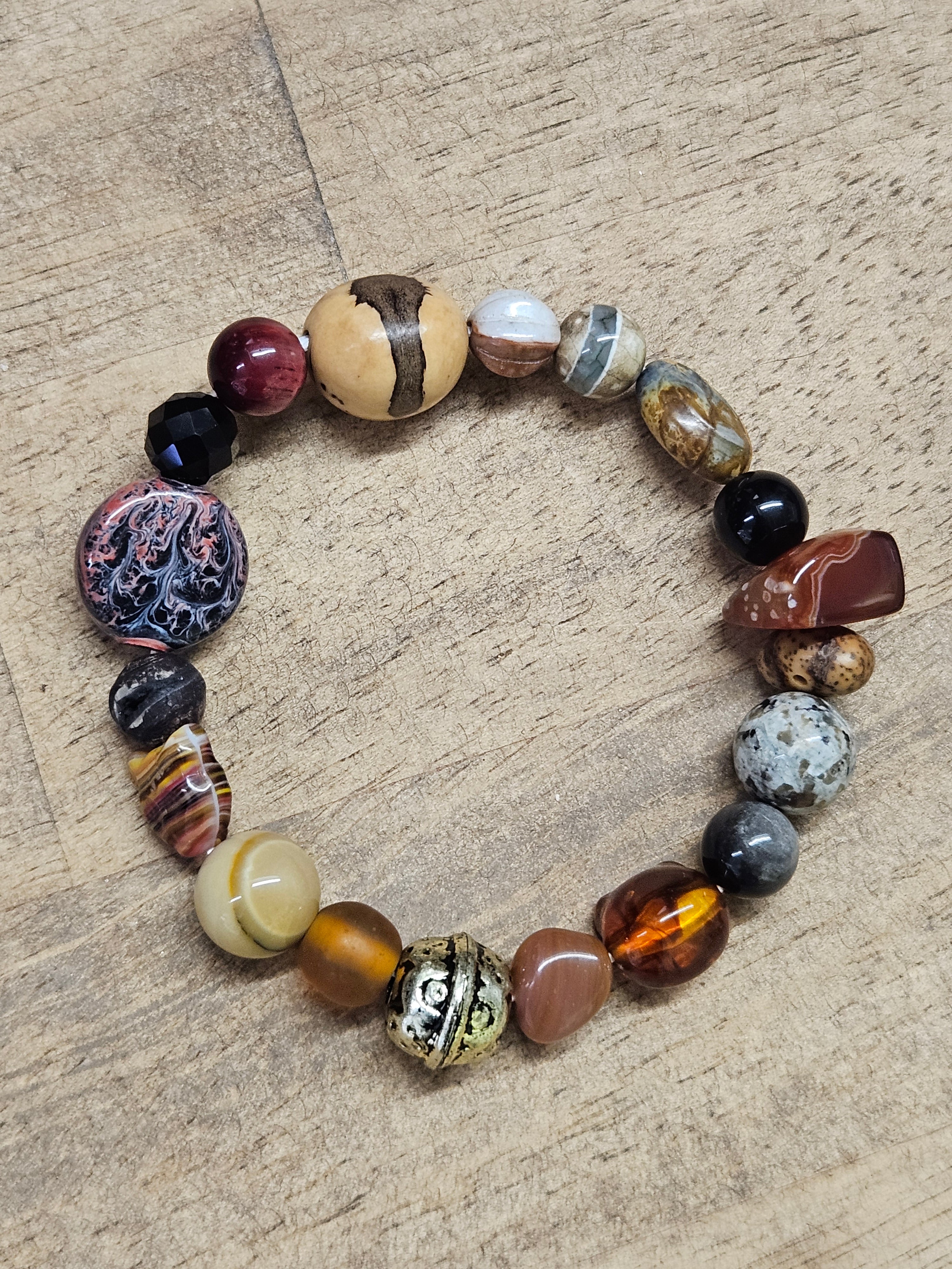 Boho bracelet in earthy colours