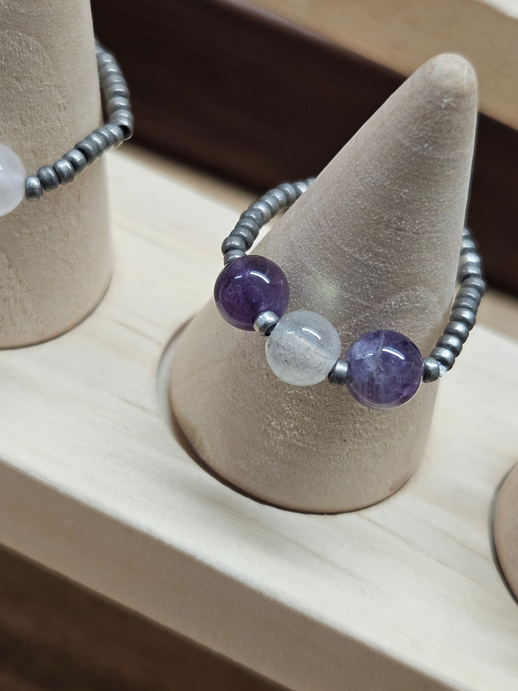 Amethyst and Rose Quartz ring
