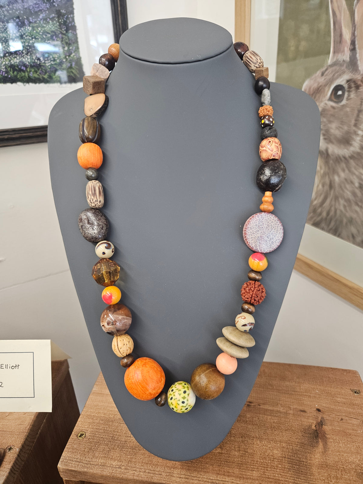 Bohemian Beaded Necklace | Stone, Glass, Wood & Nut Beads
