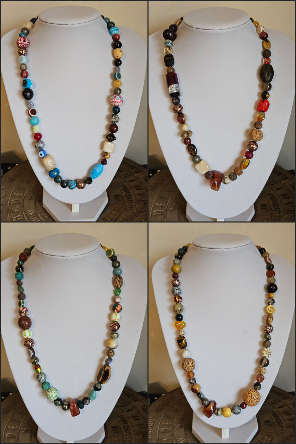 Bohemian Beaded Necklace | Stone, Glass, Wood & Nut Beads
