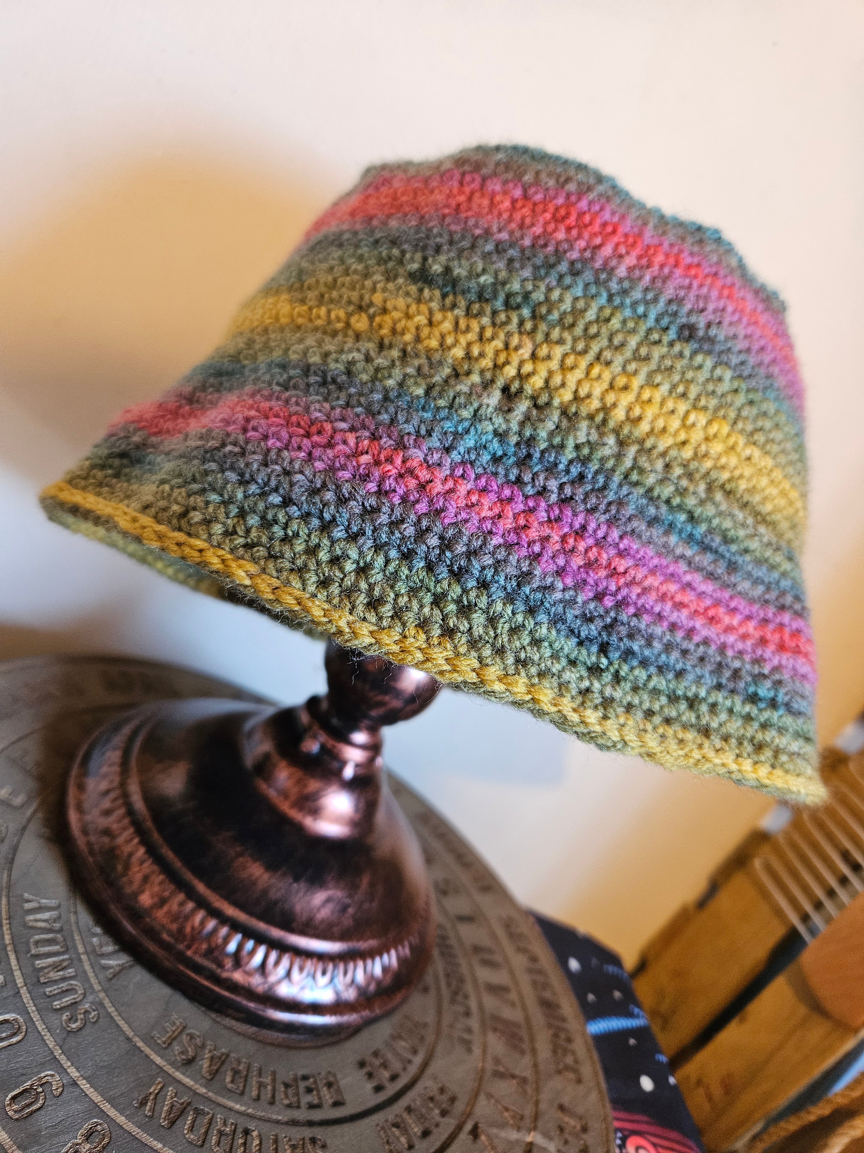 Colourful crotchet hat