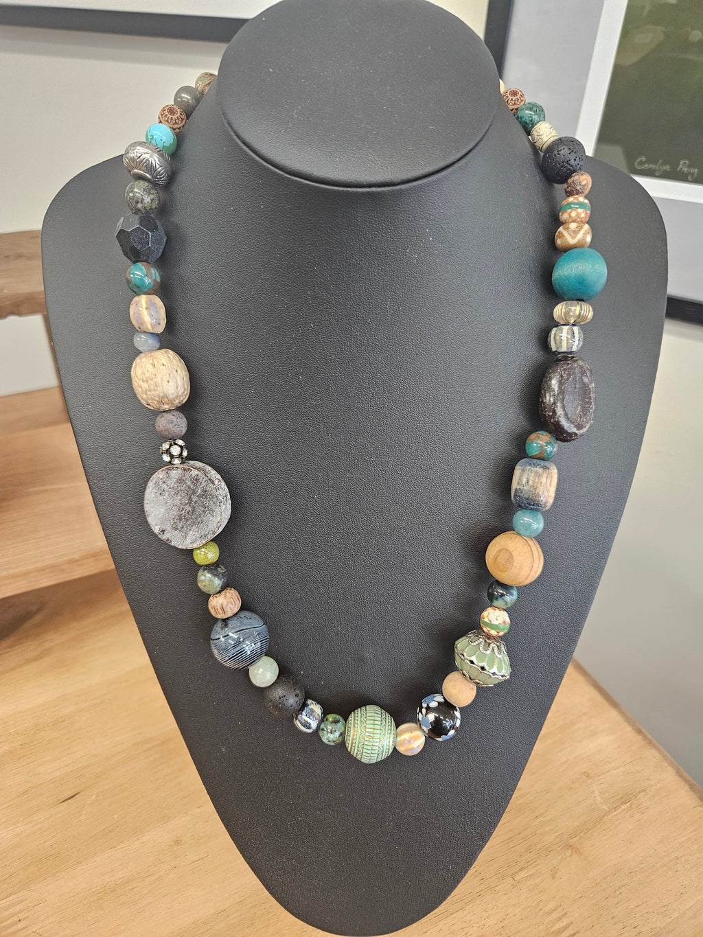 Bohemian Beaded Necklace | Stone, Glass, Wood & Nut Beads