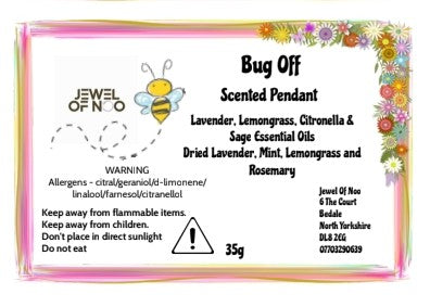 Bug Off Natural Scented Pendant | Insect Repellent