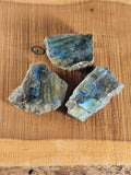 Three pieces of top polished Labradorite