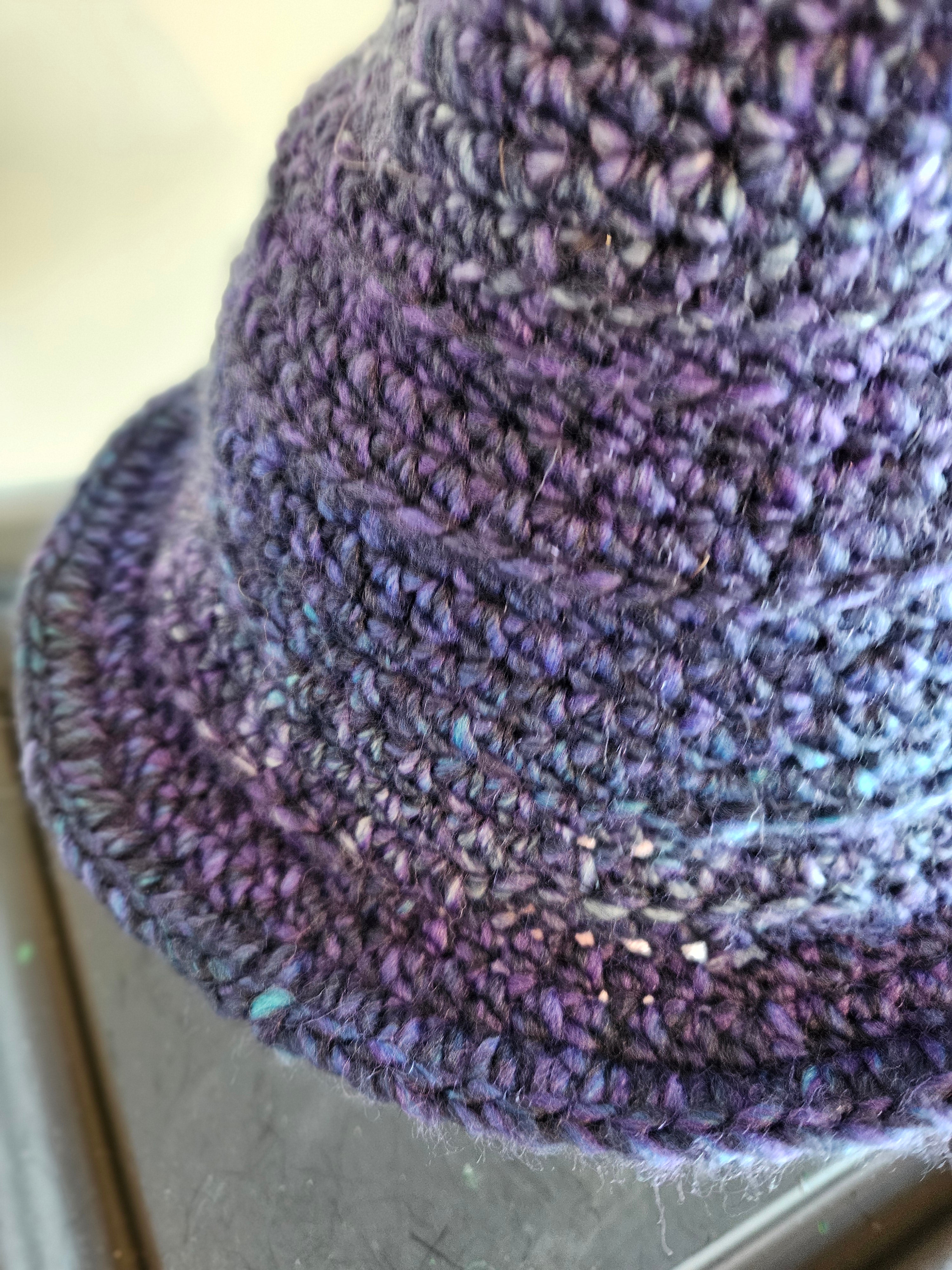 Crochet Stumpy Witch Hat - Purple
