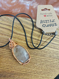 Rutile Quartz wire wrapped pendant necklace