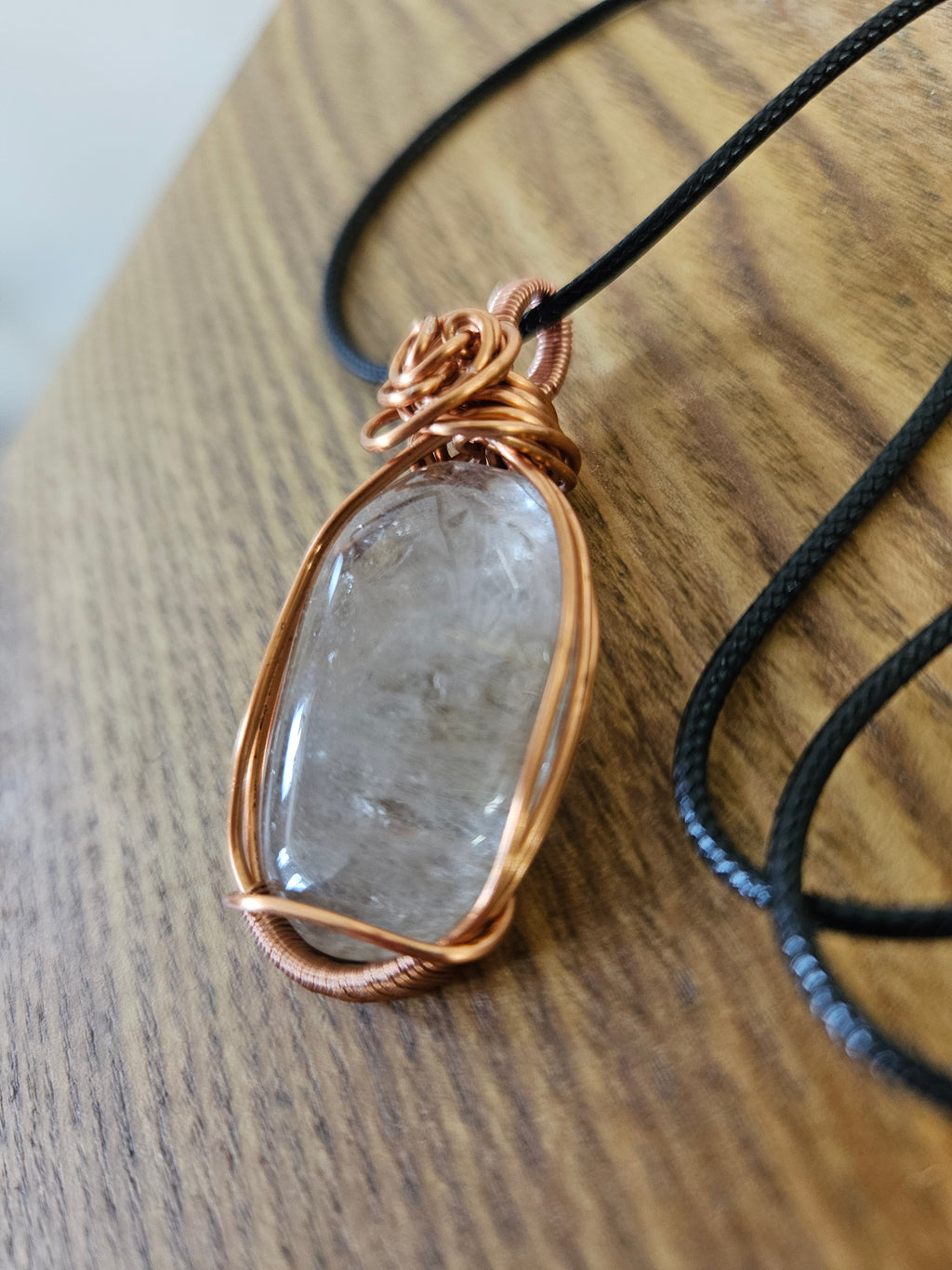 Rutile Quartz Wire Wrapped Pendant Necklace