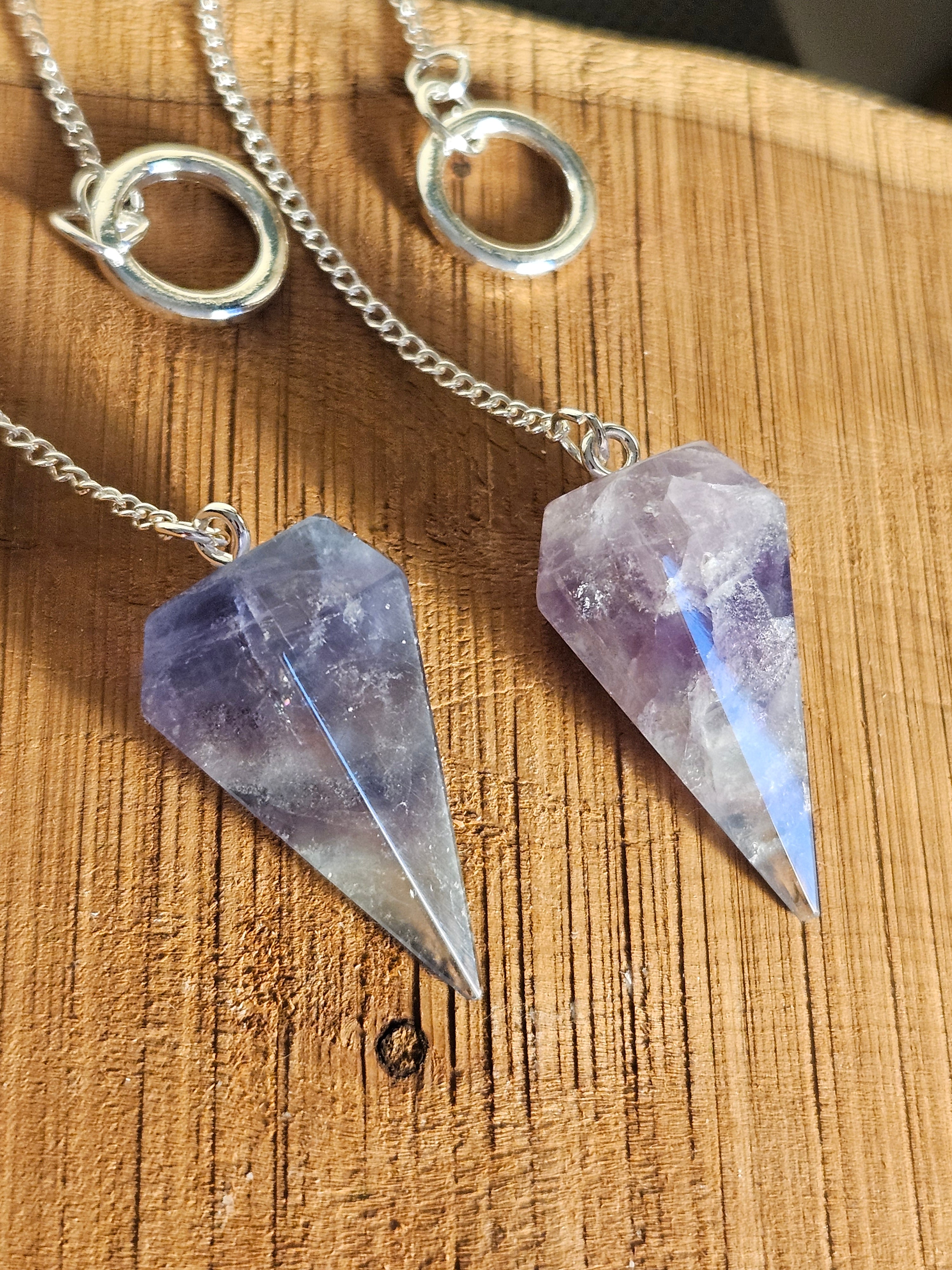 Two Fluorite pendulums