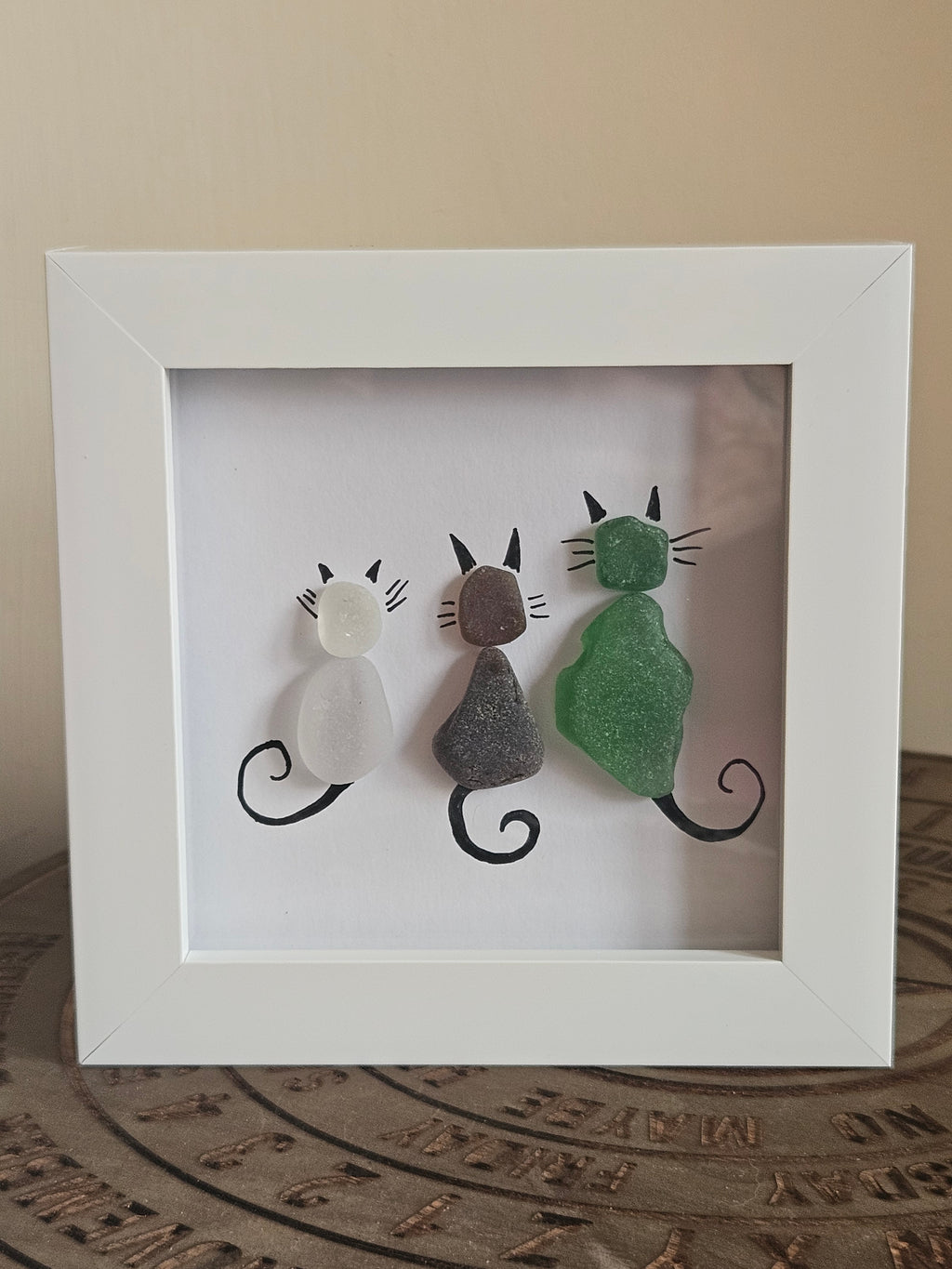 Sea Glass Art In Box Frame