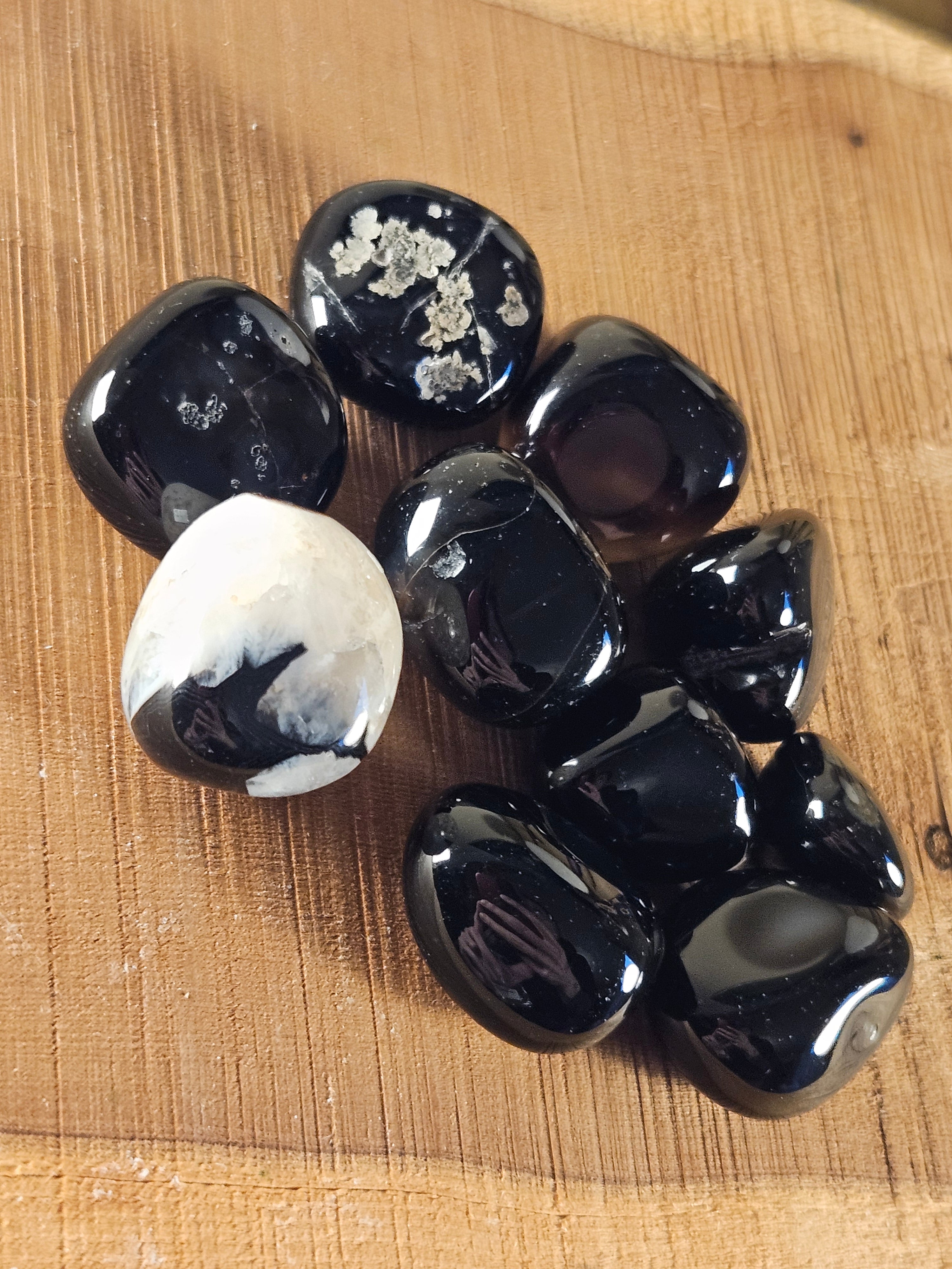 Black Onyx tumble stones