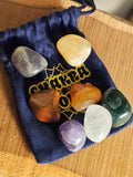 Chakra stones on a pouch
