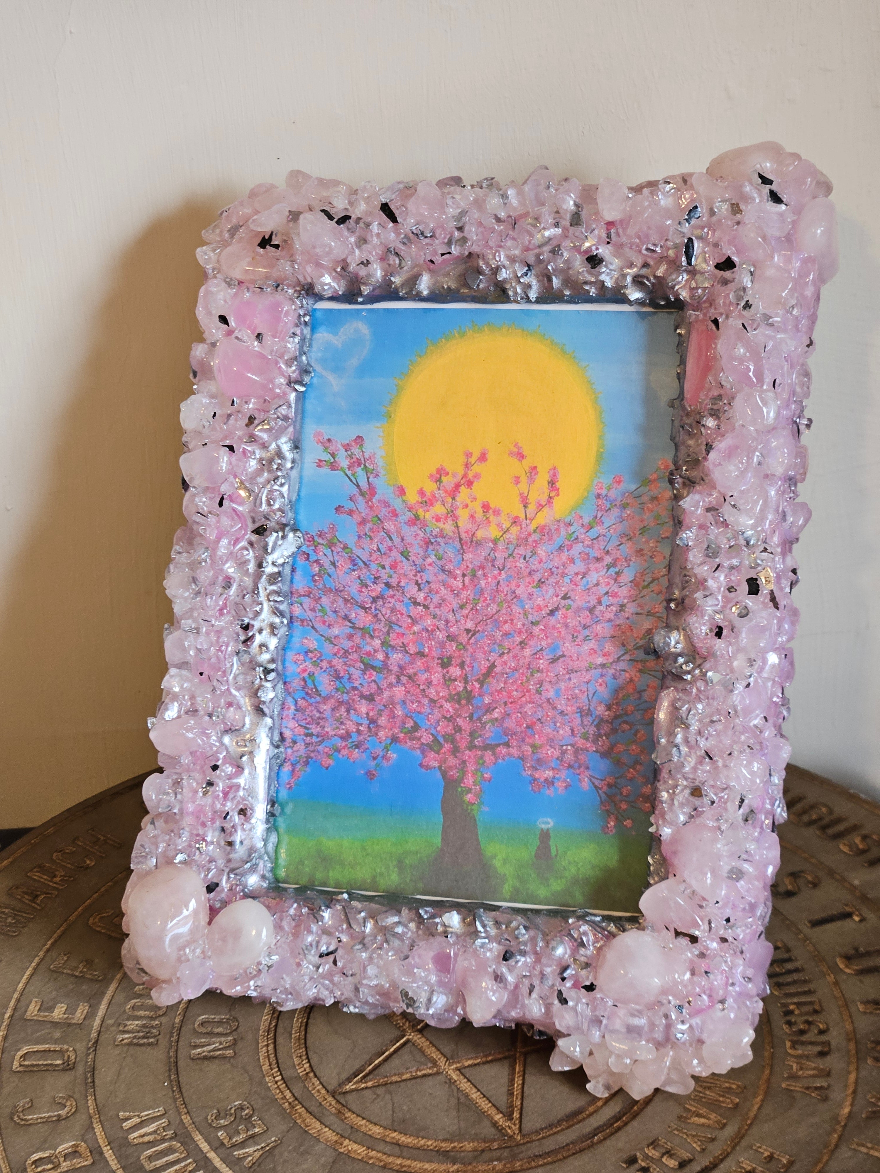 Rose Quartz Crystal Photo Frame