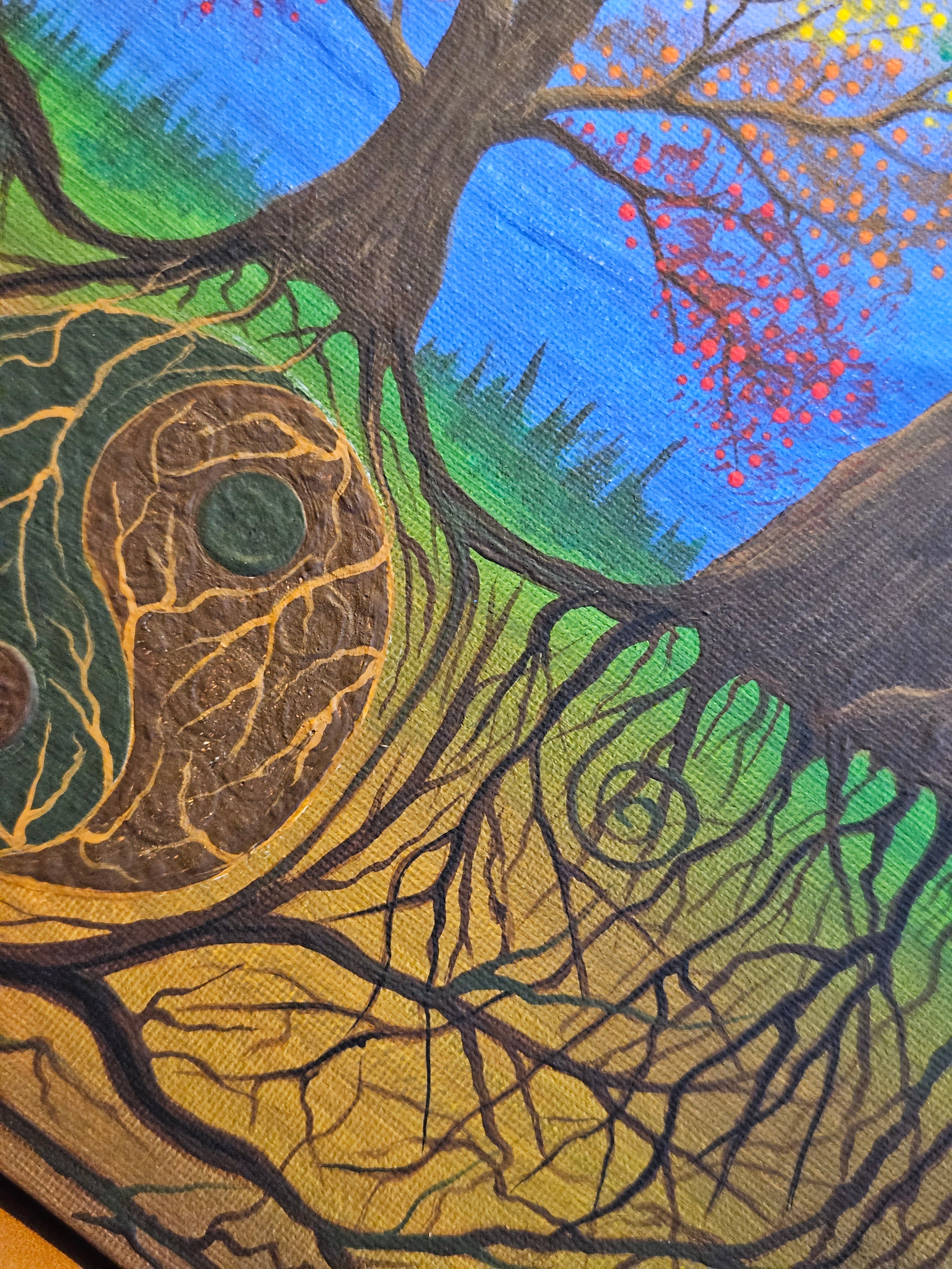 Close up of painting The Awakening 